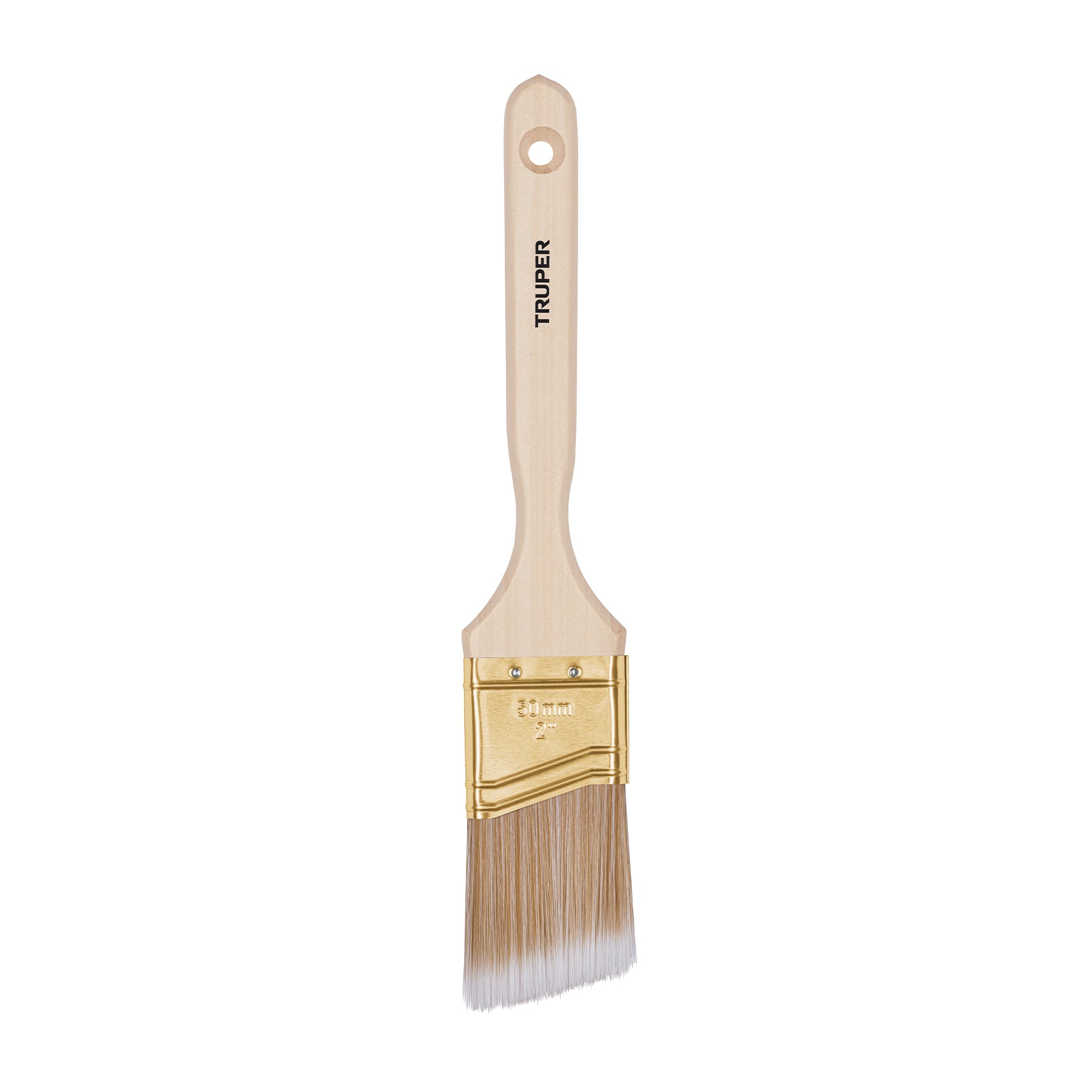 Brocha cerdas sintéticas 2" corte angular, mango de madera
