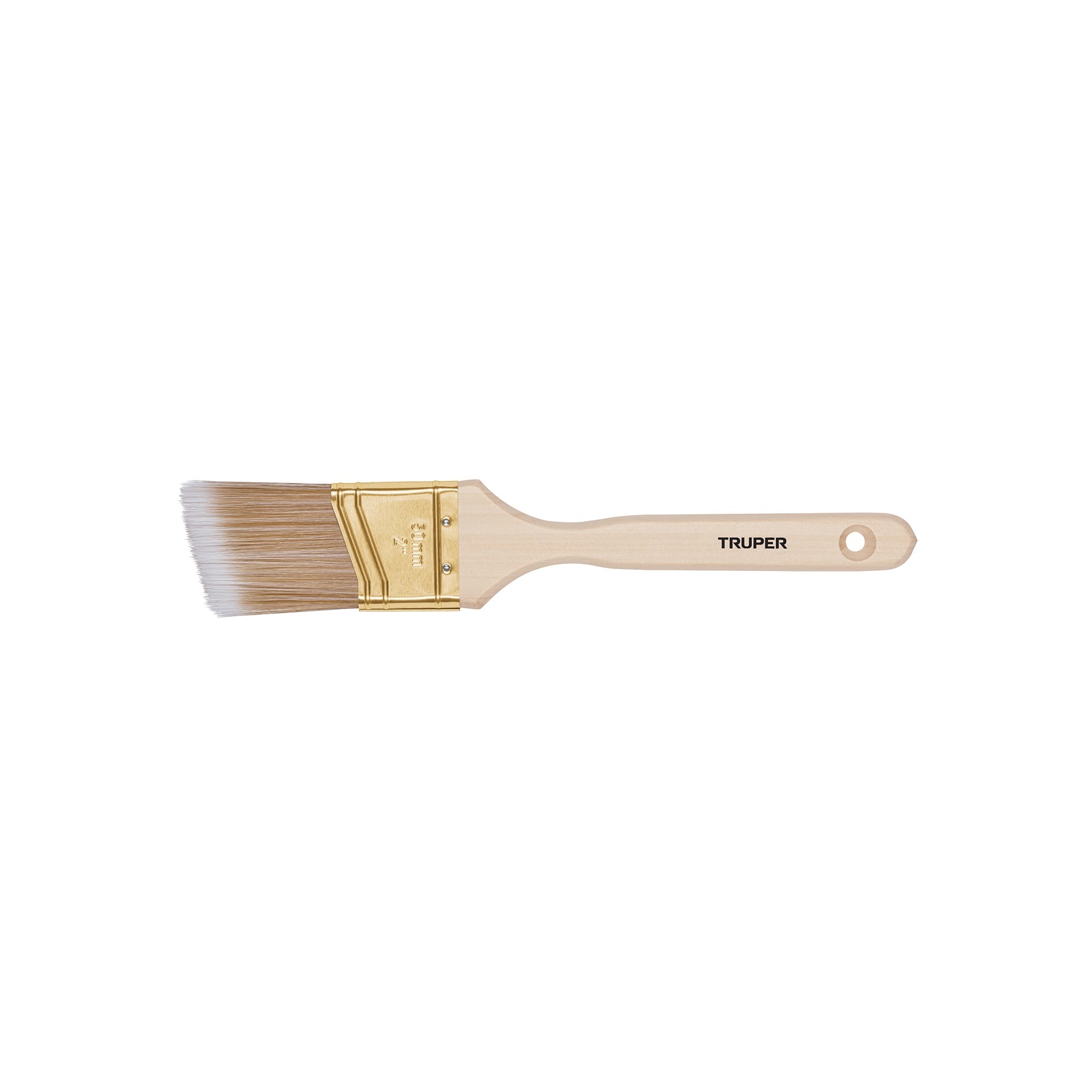 Brocha cerdas sintéticas 2" corte angular, mango de madera