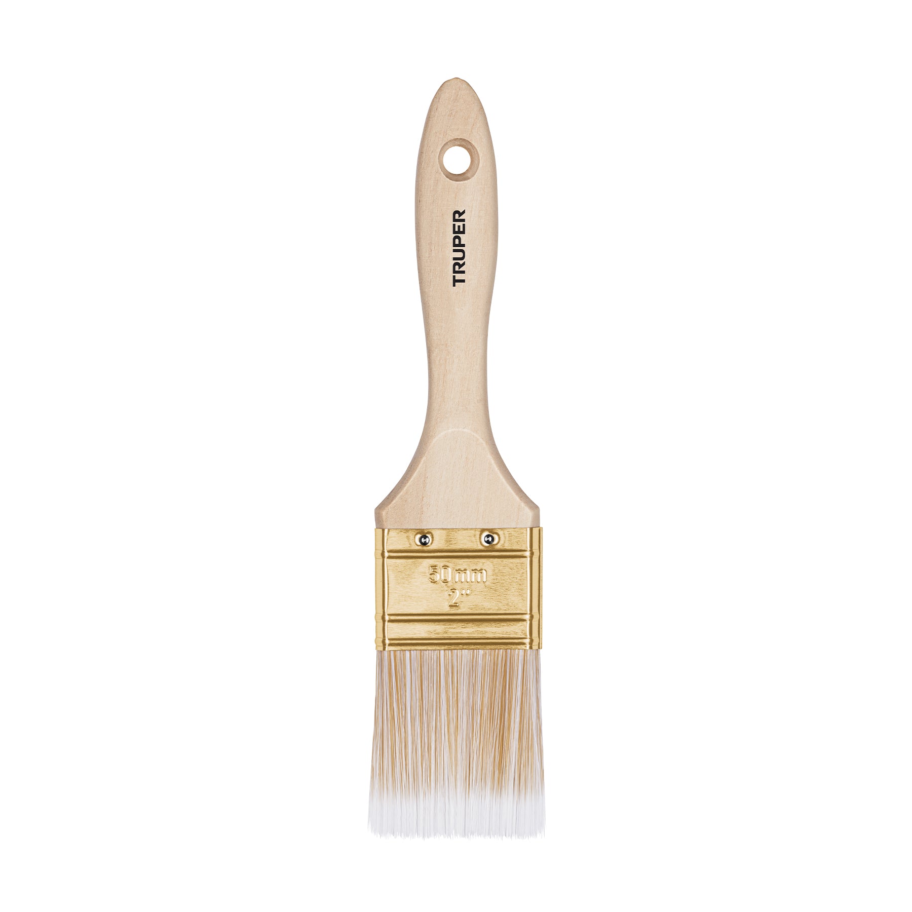 Brocha cerdas sintéticas 2" corte recto, mango de madera