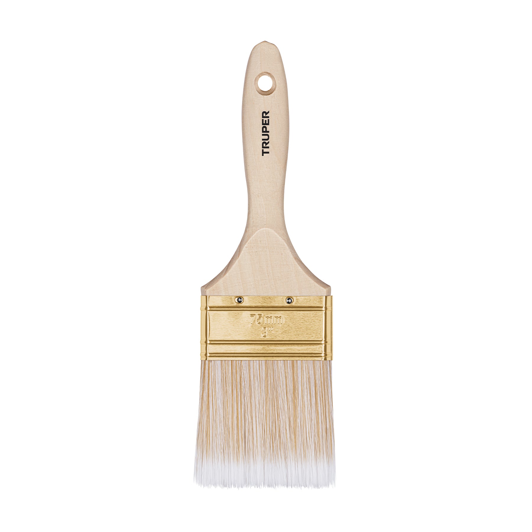 Brocha cerdas sintéticas 3" corte recto, mango de madera