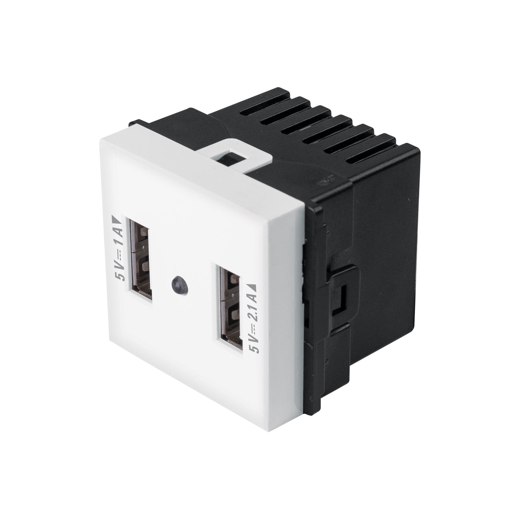 Toma con 2 puertos USB de 1.5 módulos, línea Toledo, BASIC, Volteck, C2USB-TB, 29051