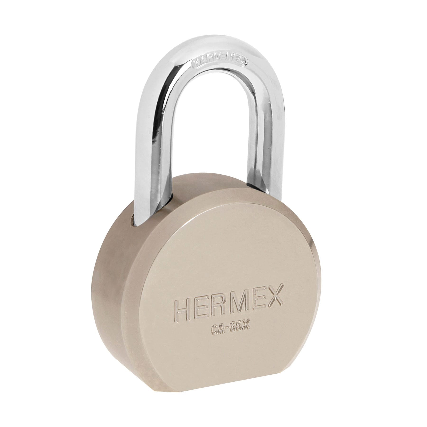 Candado redondo, 65mm, gancho corto, llave tetra, blister