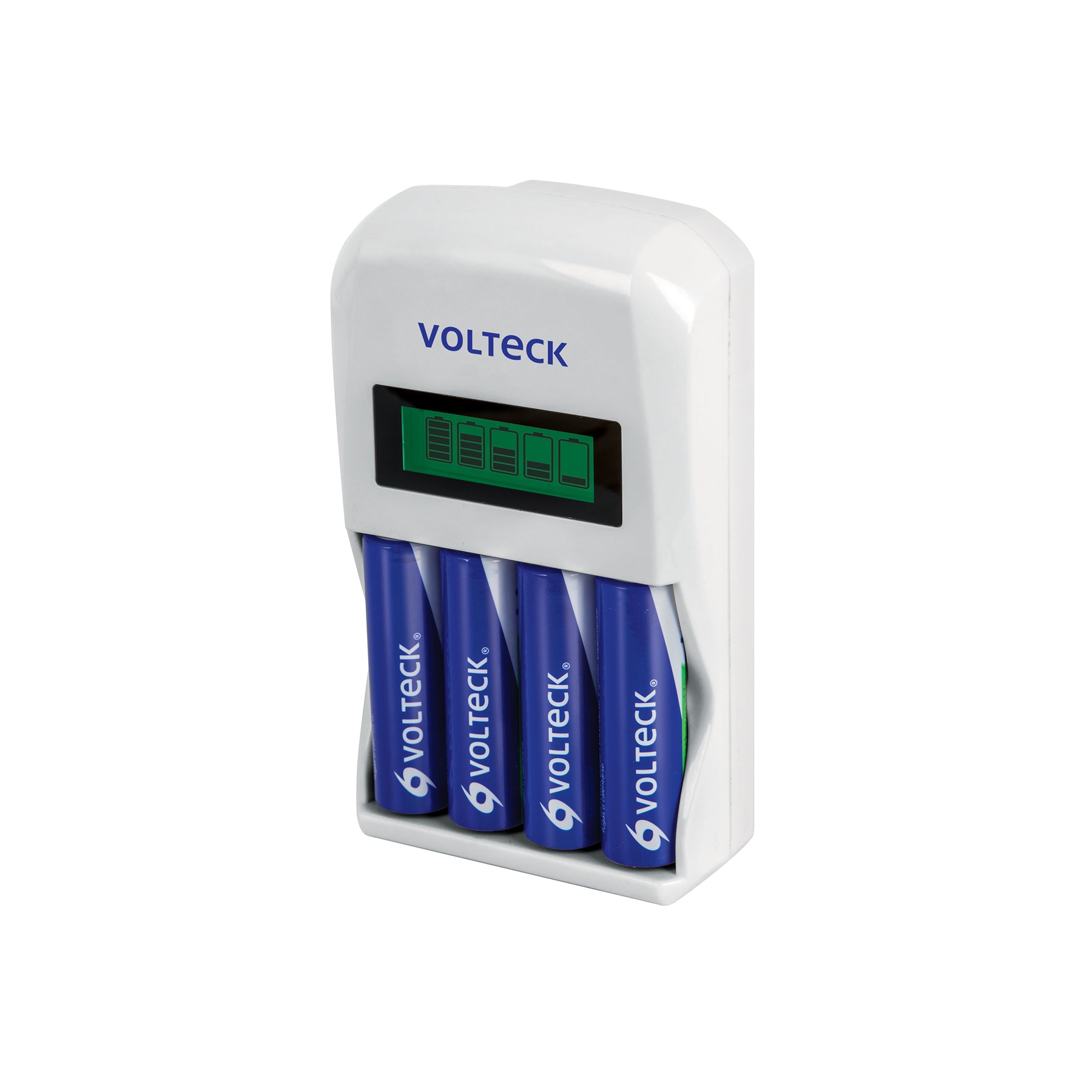 Cargador de pilas, AA, AAA, incluye 4 pilas AA, Volteck, CA-RE-10, 46046