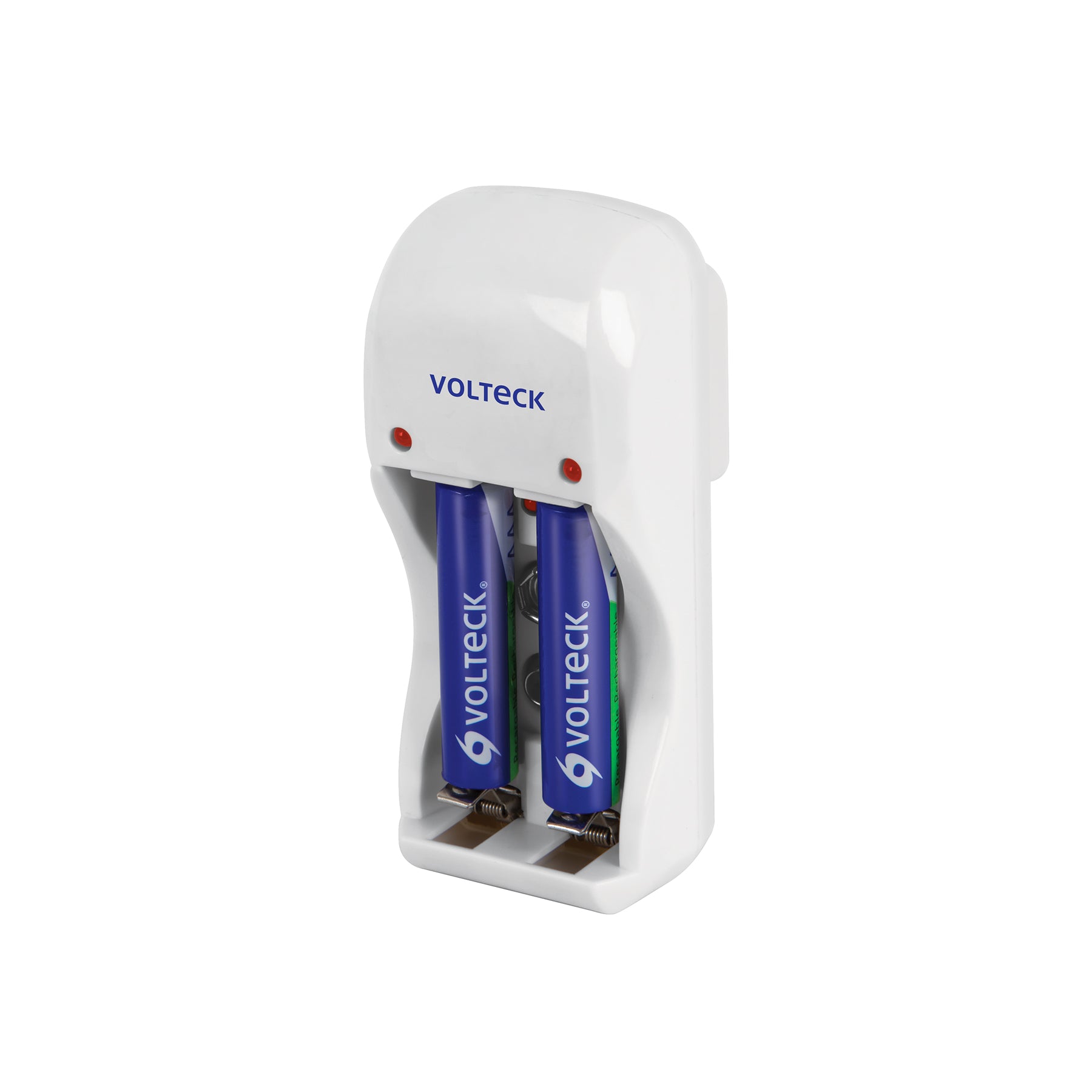 Cargador de pilas, AA, AAA y 9V incluye 2 pilas AAA, Volteck, CA-RE-7, 46043