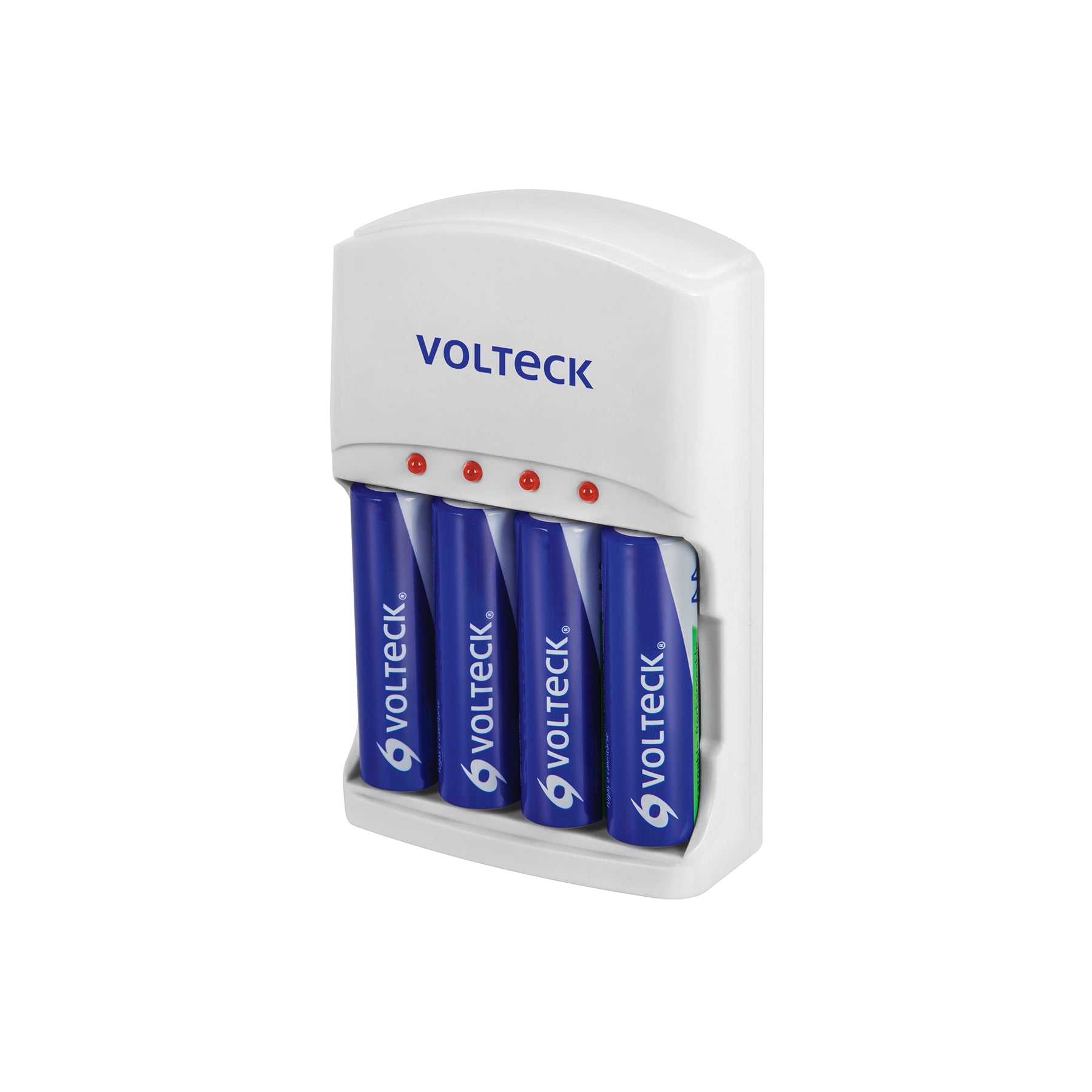 Cargador de pilas, AA, AAA y 9V, incluye 4 pilas AA, Volteck, CA-RE-9, 46045