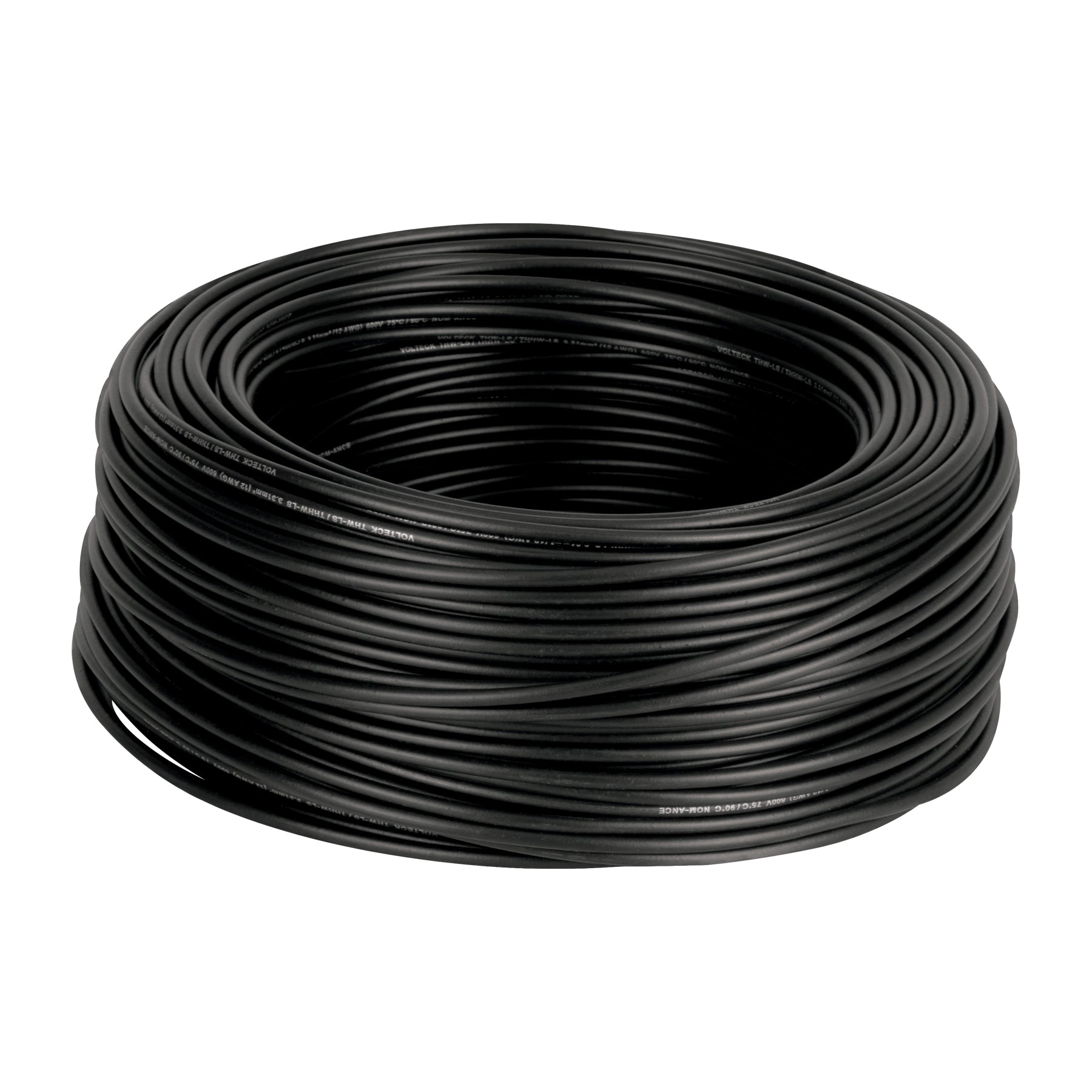 Rollo de 100 m de cable THHW-LS 12 AWG negro, Volteck, CAB-12N, 46052