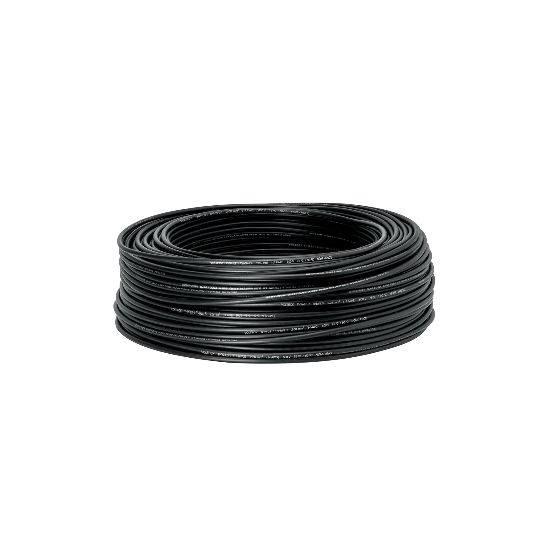 Rollo de 100 m de cable THHW-LS 14 AWG negro, Volteck, CAB-14N, 46053