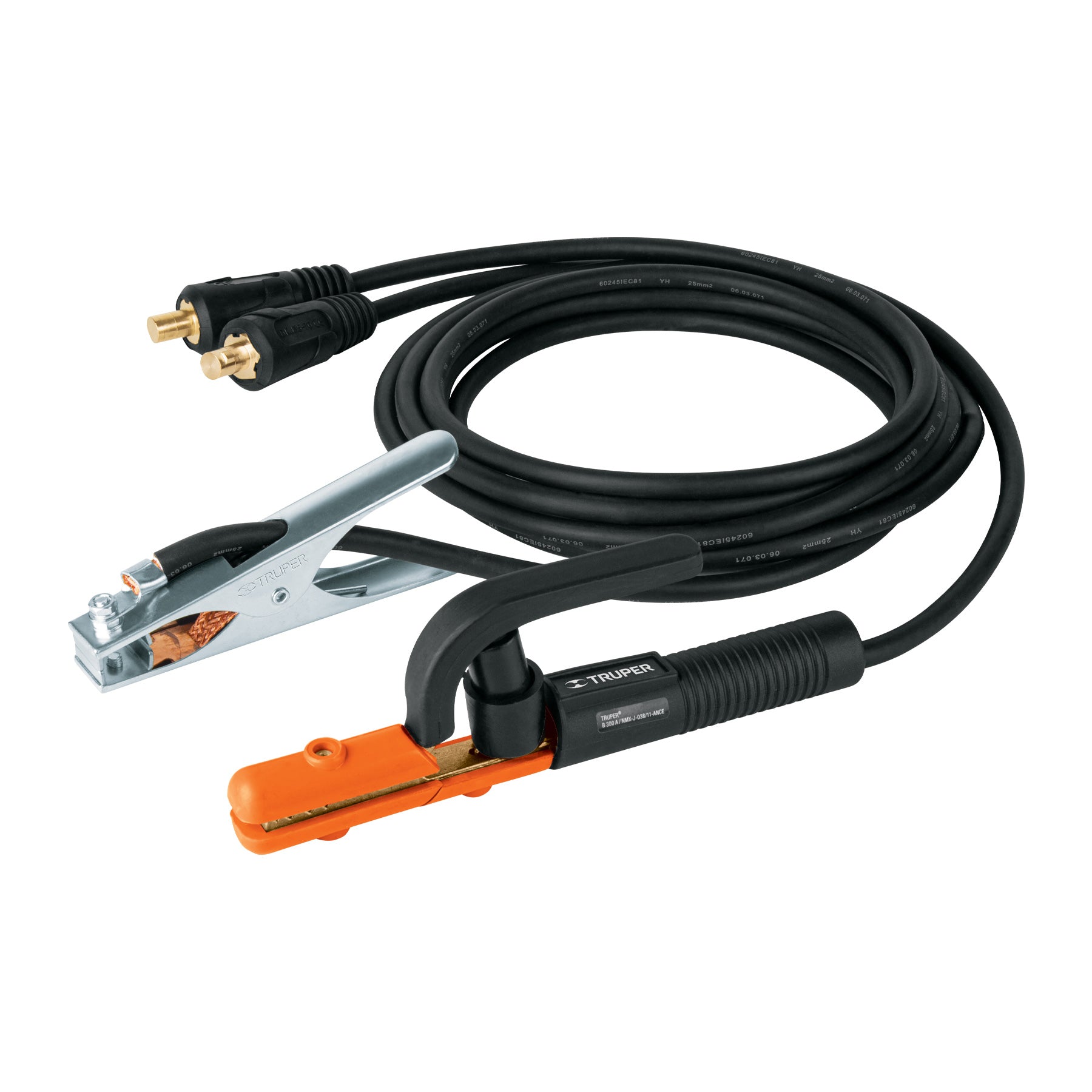 Cables con portaelectrodo y pinza a tierra, multiprocesos