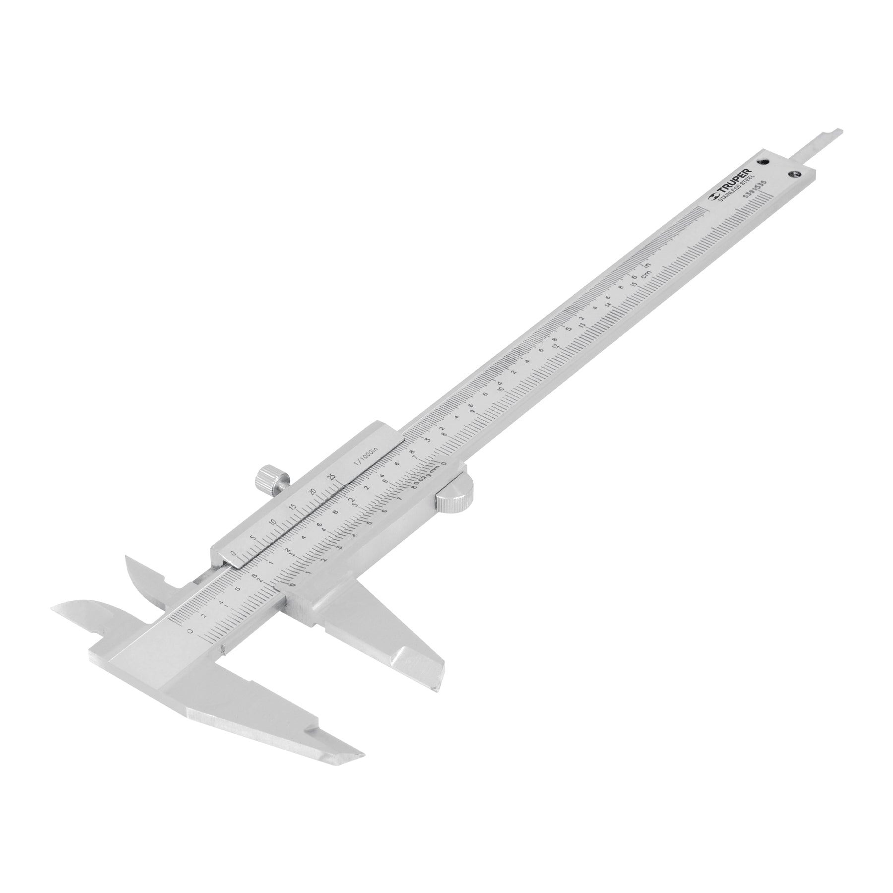 Calibrador vernier analógico 6" acero inoxidable estándar y mm, Truper