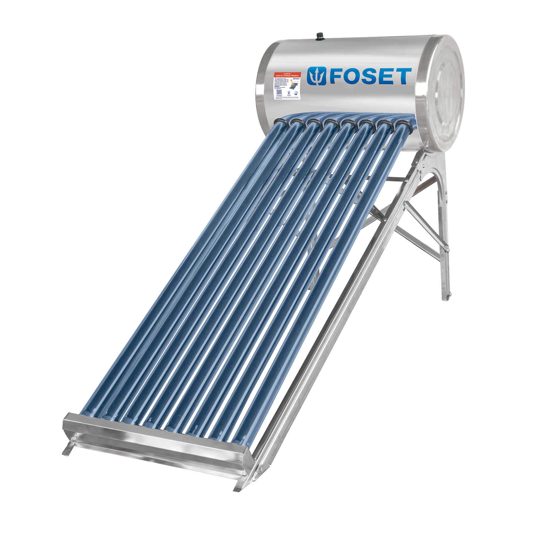 Calentador solar de agua, 8 tubos, 94L, 2 personas, Foset, CALE-8S, 45274