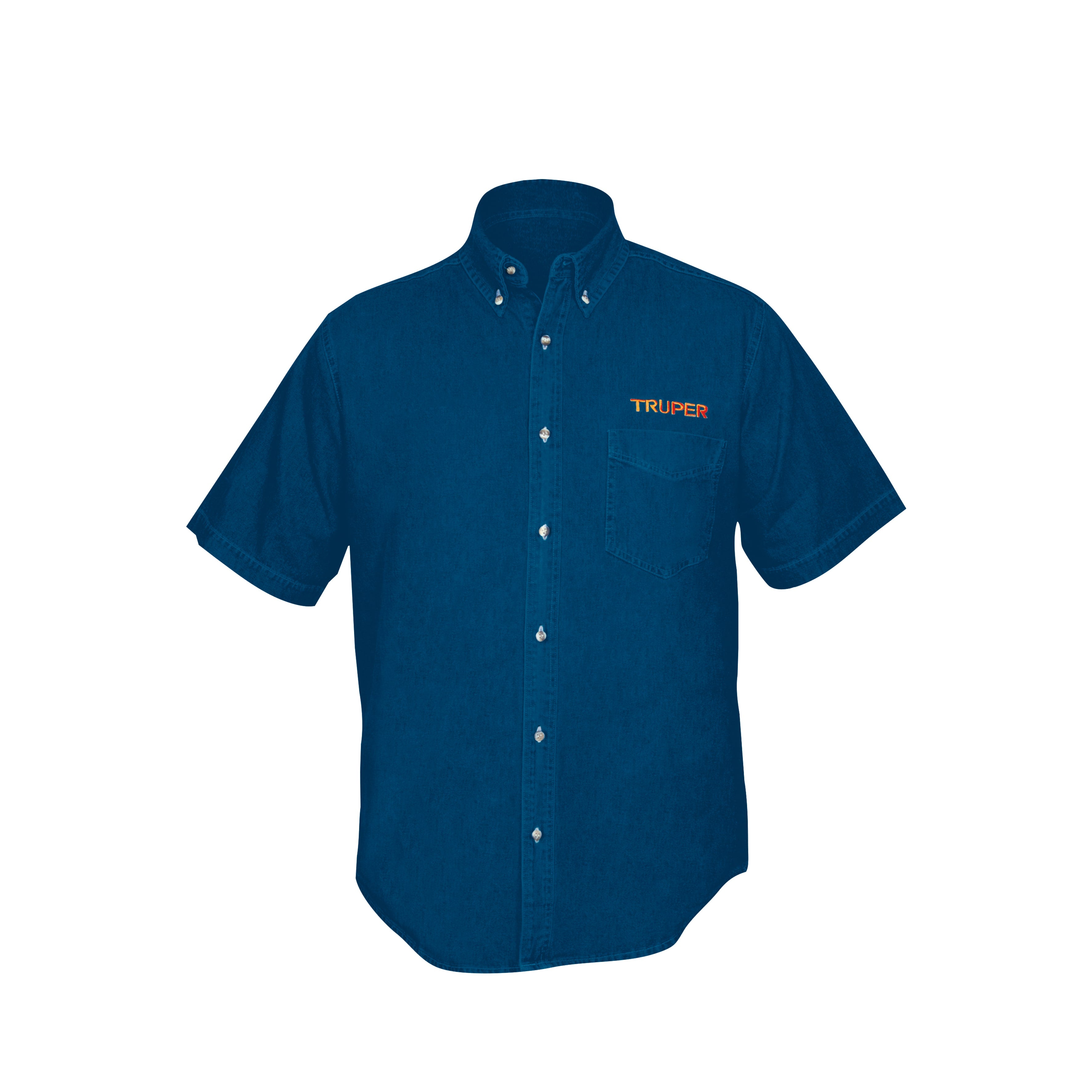 Camisa de mezclilla manga corta para hombre, G, Truper