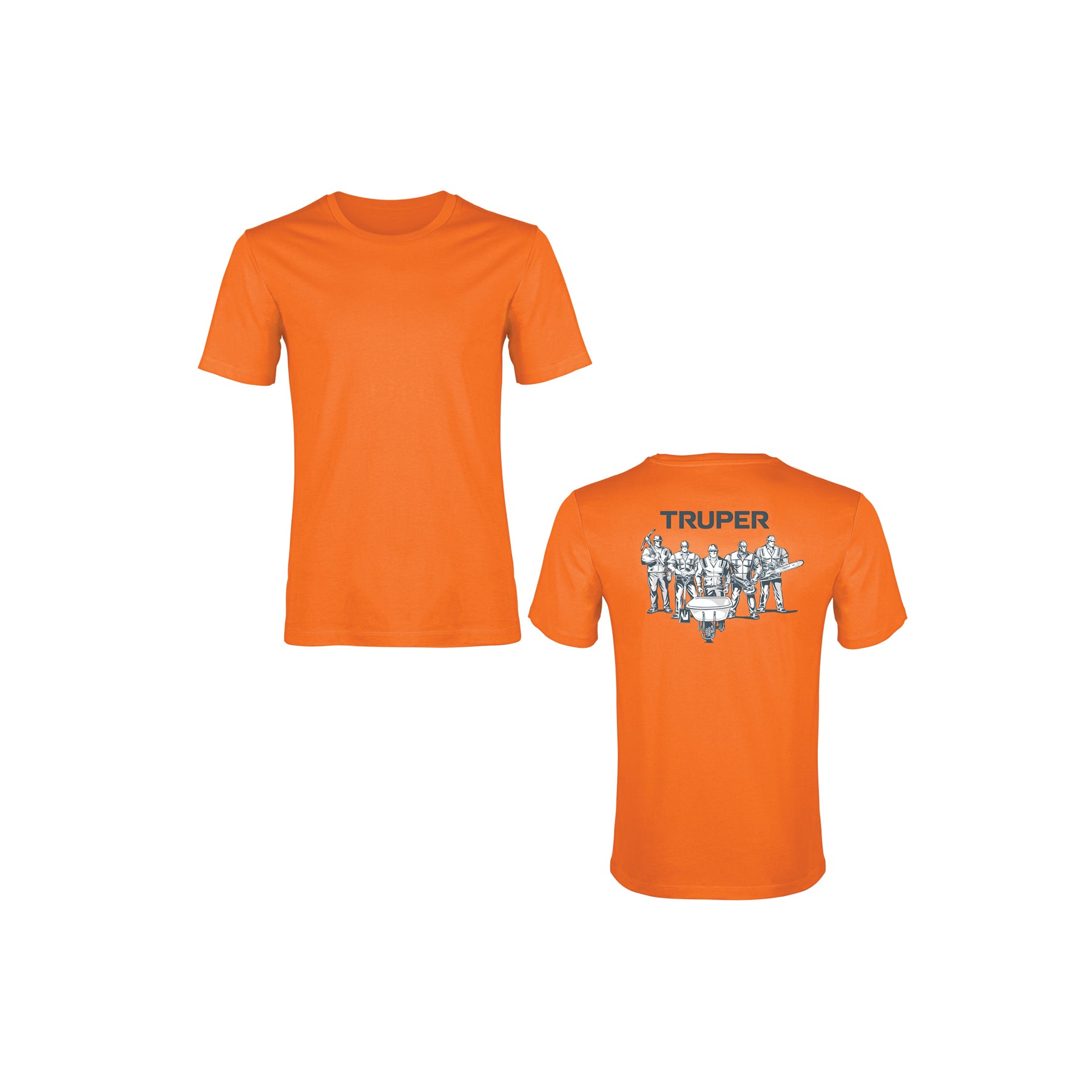 Playera cuello redondo para hombre, naranja, CH, Truper