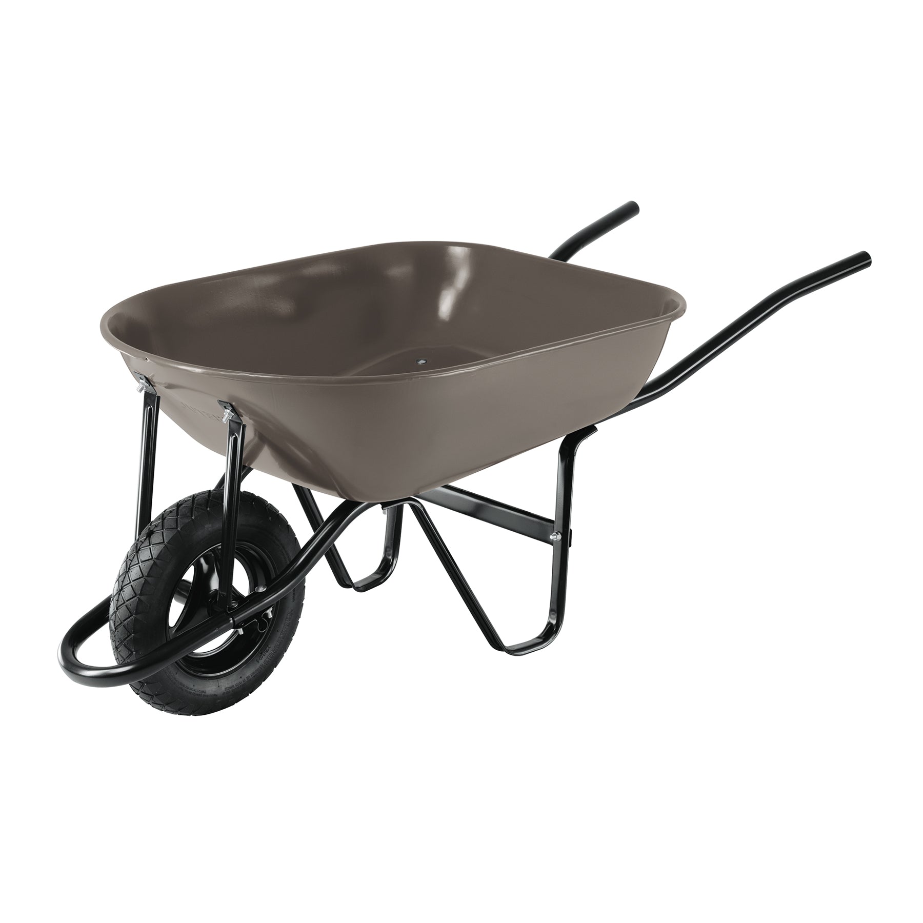 Carretilla 5.5 ft3, gris, neumática, bastidor tubular,Pretul