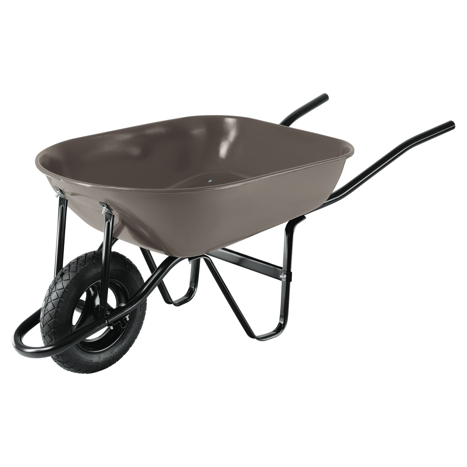 Carretilla 5.5 ft3, gris, neumática, bastidor tubular,Pretul