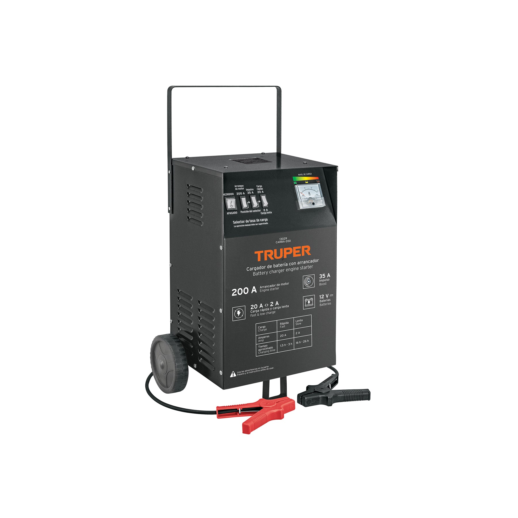 Cargador con arrancador de 200 A para baterías de 12 V, Truper
