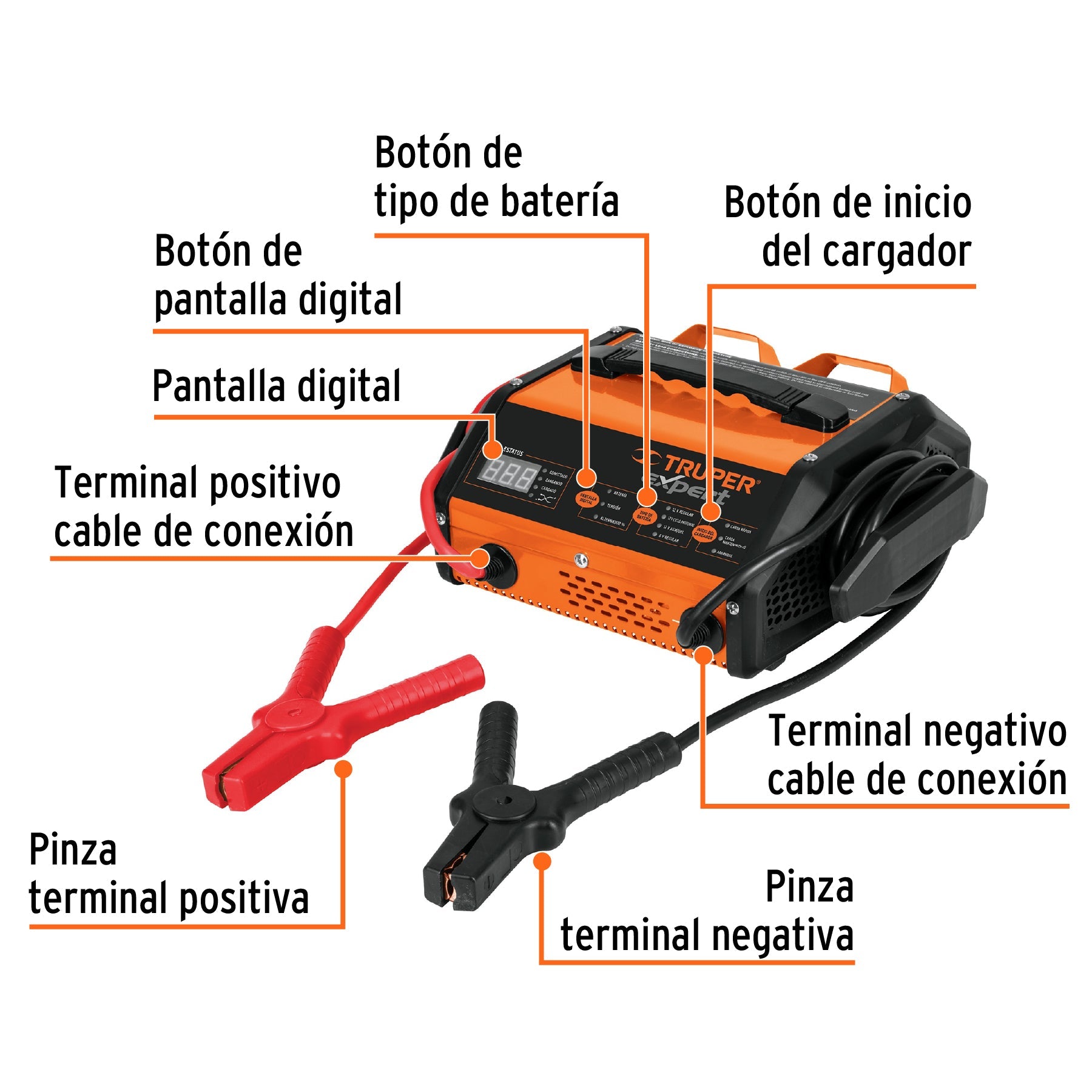 Cargador con arrancador de 75 A para baterías de 6/12V, Expert