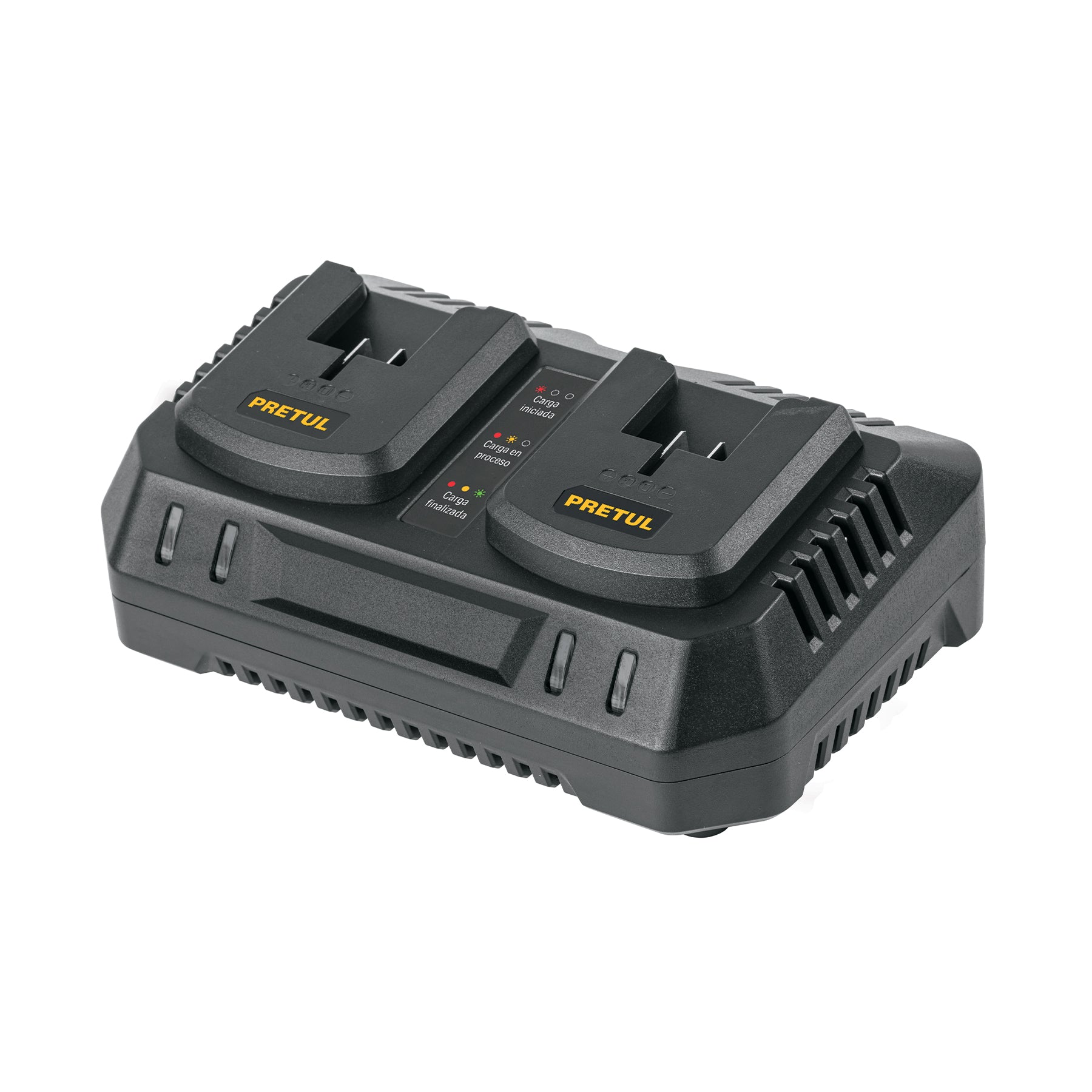 Cargador dual de baterías de ion litio 20V, Pretul, CARD-20P, 29919