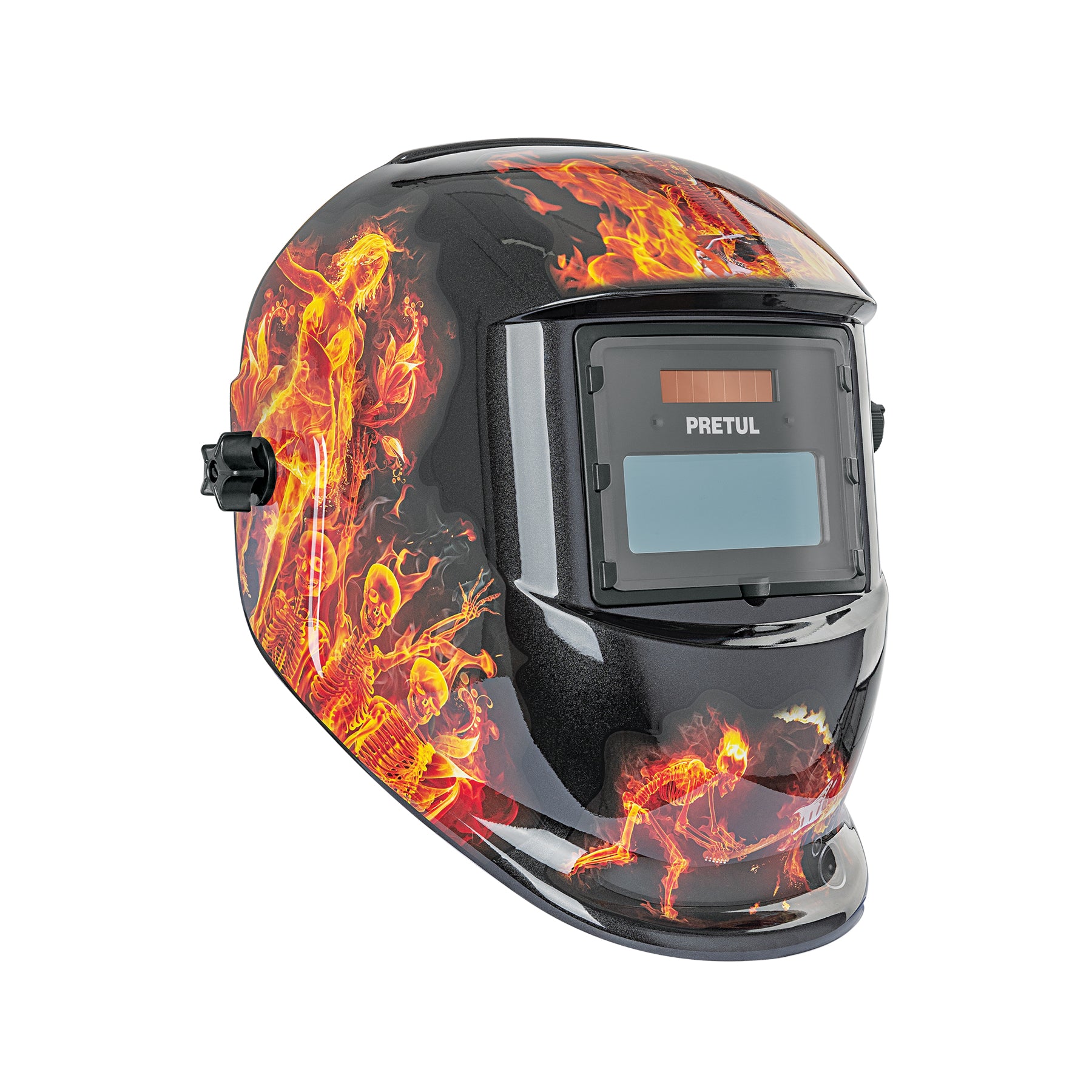 Careta electrónica para soldar sombra 9-13, fuego, Pretul, CAREL-11FP, 27355