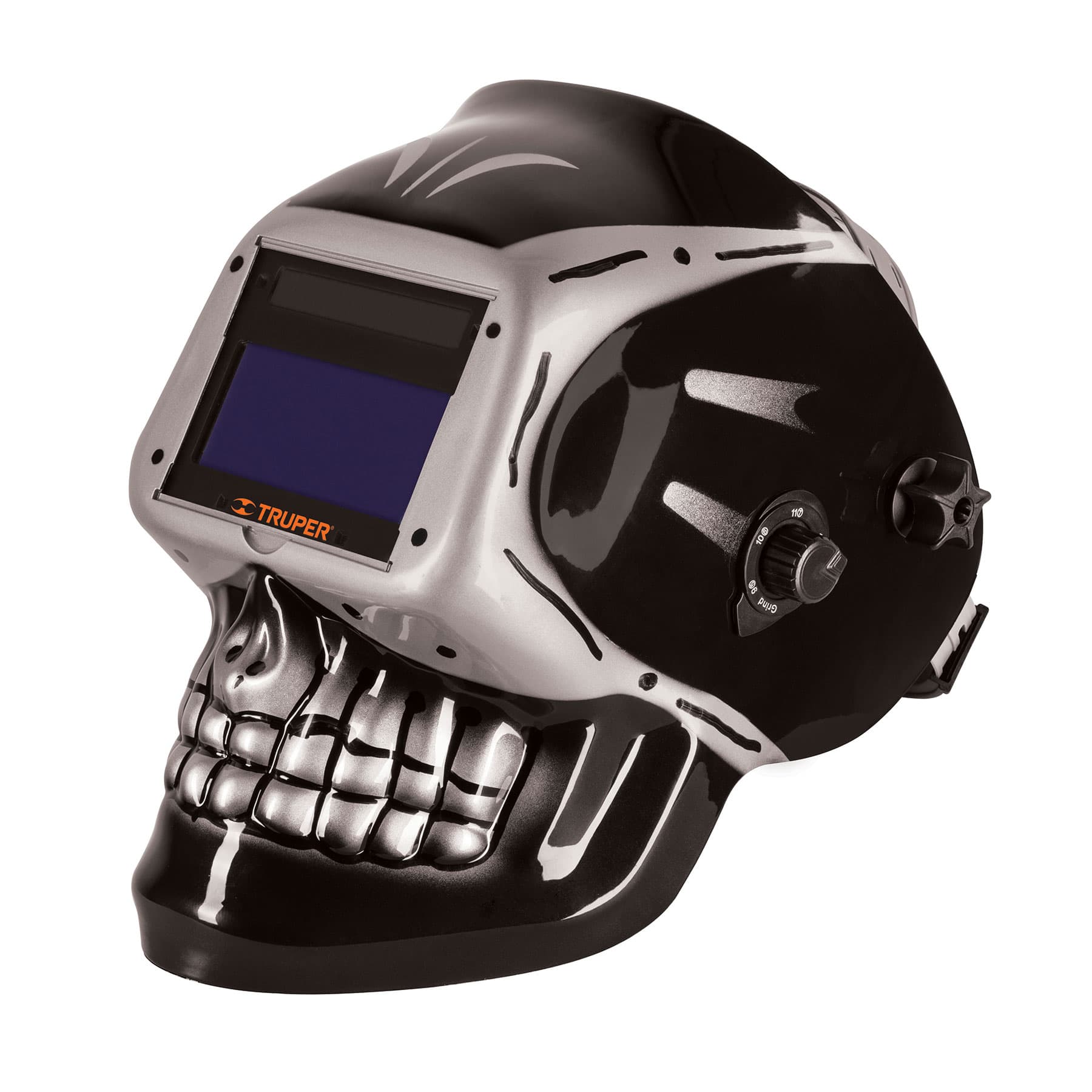 Careta electrónica para soldar, panel digital, calavera, 9 a 13
