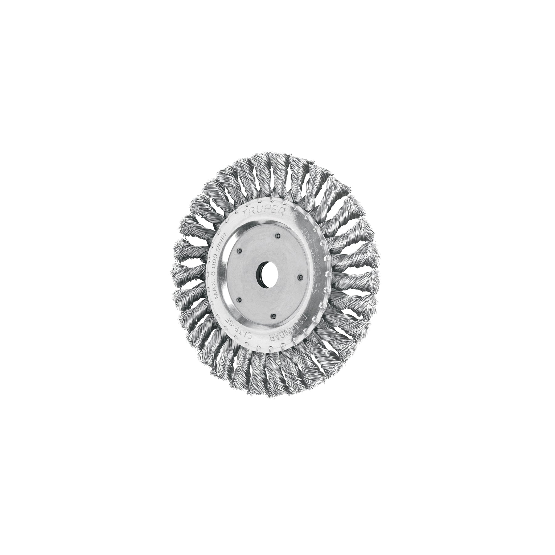Carda trenzado fino 6" x 5/8" para esmeril, Truper