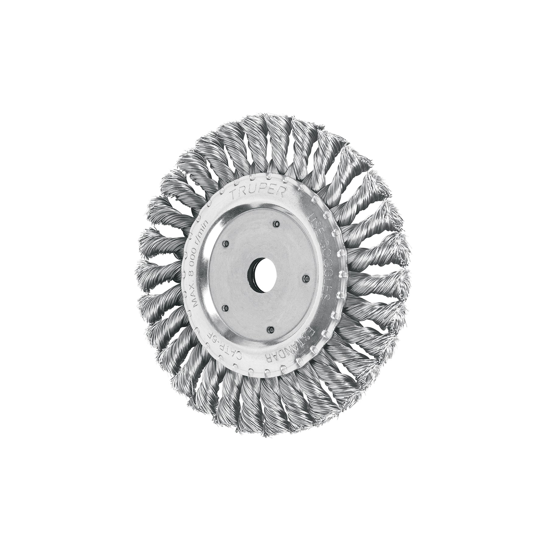 Carda trenzado fino 6" x 5/8" para esmeril, Truper
