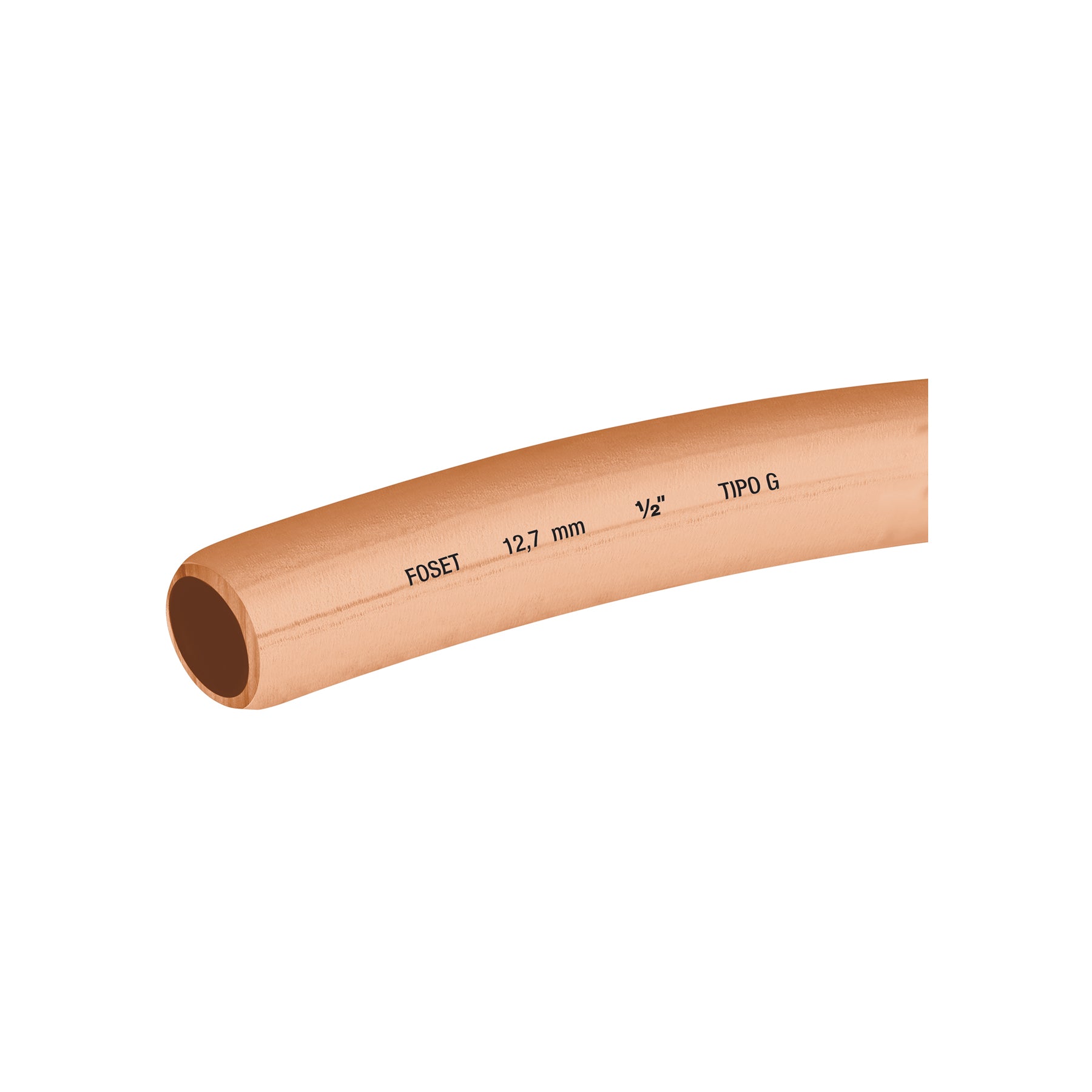 Tubo flexible de cobre 1/2", rollo de 15m, 3.7kg, Foset, CC-004F, 48158