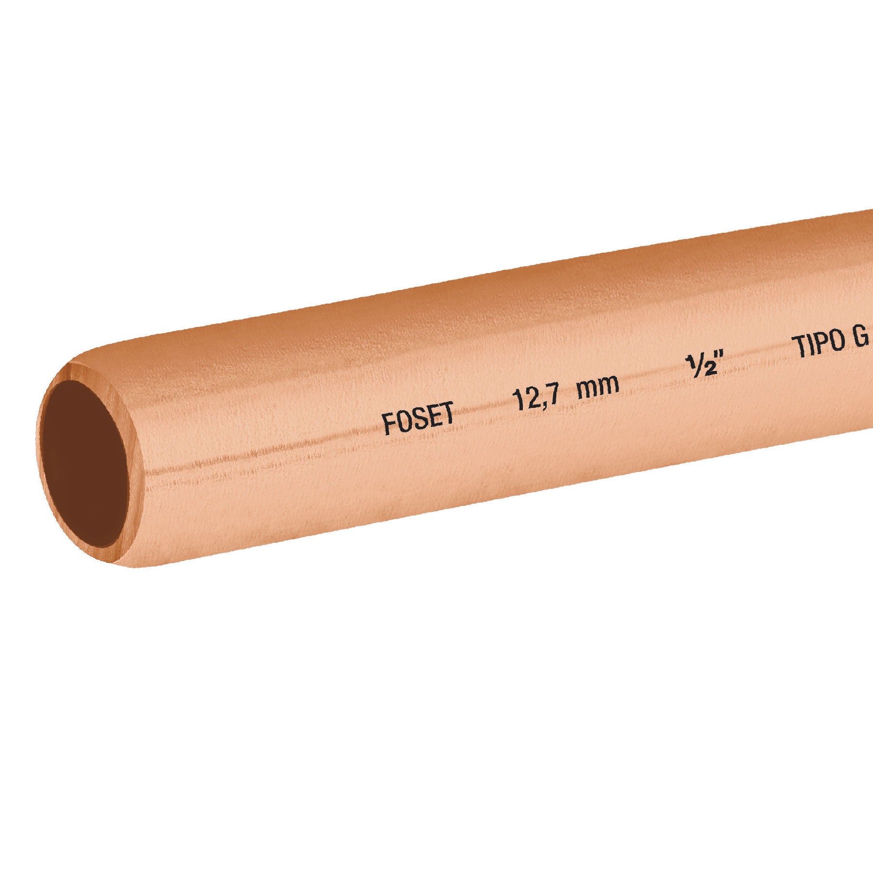 Rollo de 15m de tubo flexible de cobre 1/2", 3.7kg, Foset