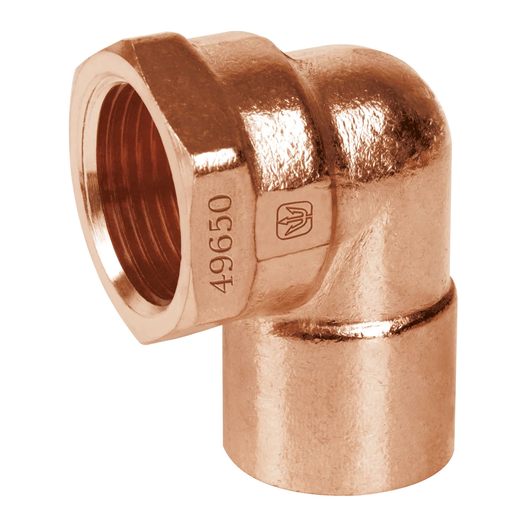 Codo 90∞ de cobre, rosca interior 1/2", Foset