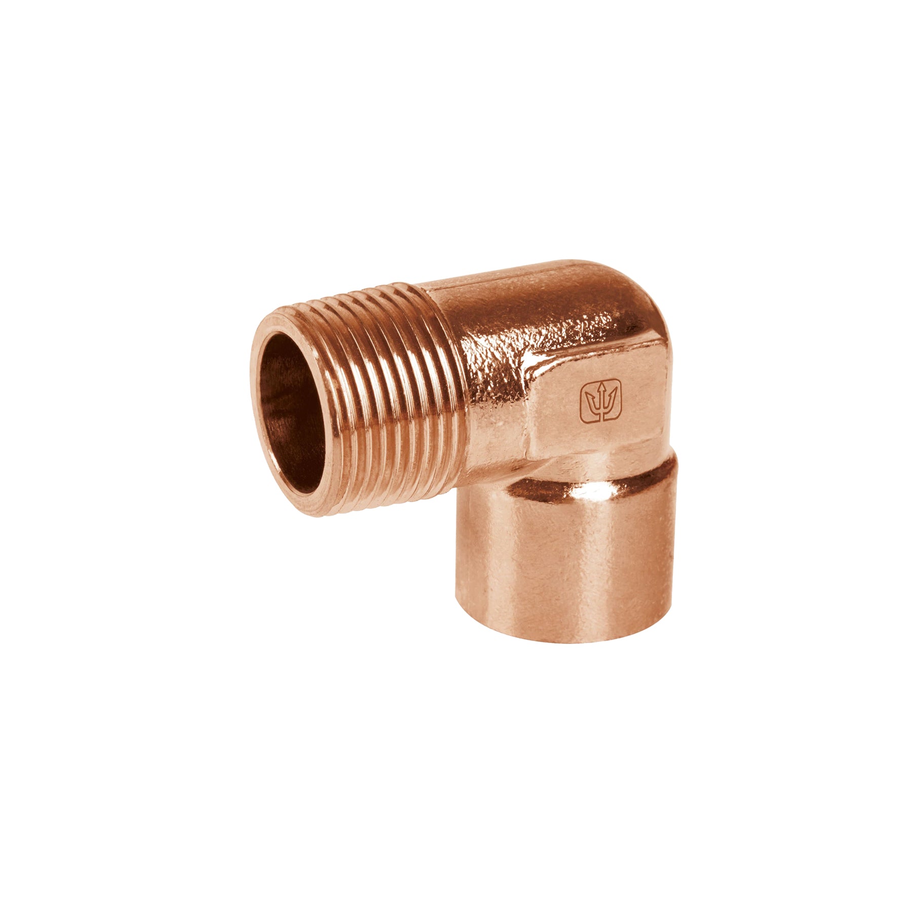Codo 90∞ de cobre, rosca exterior 1/2", Foset