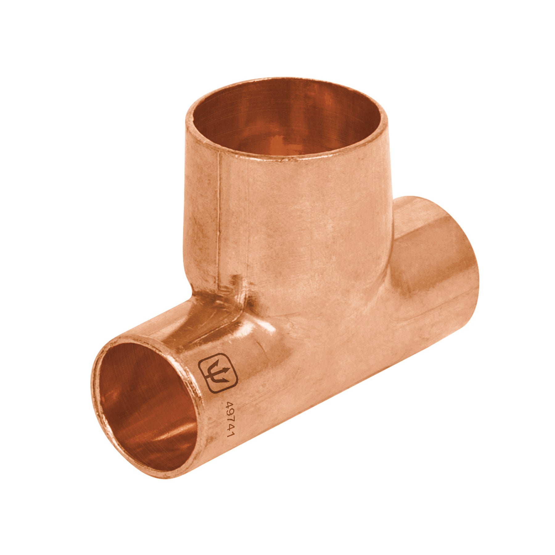Tee reducida de cobre 1/2" x 1/2" x 3/4", Foset, CC-721, 49741