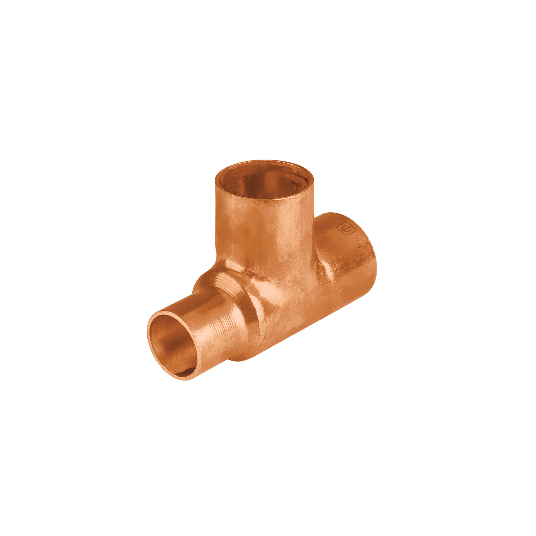 Tee reducida de cobre 3/4" x 1/2" x 3/4", Foset, CC-723, 49743