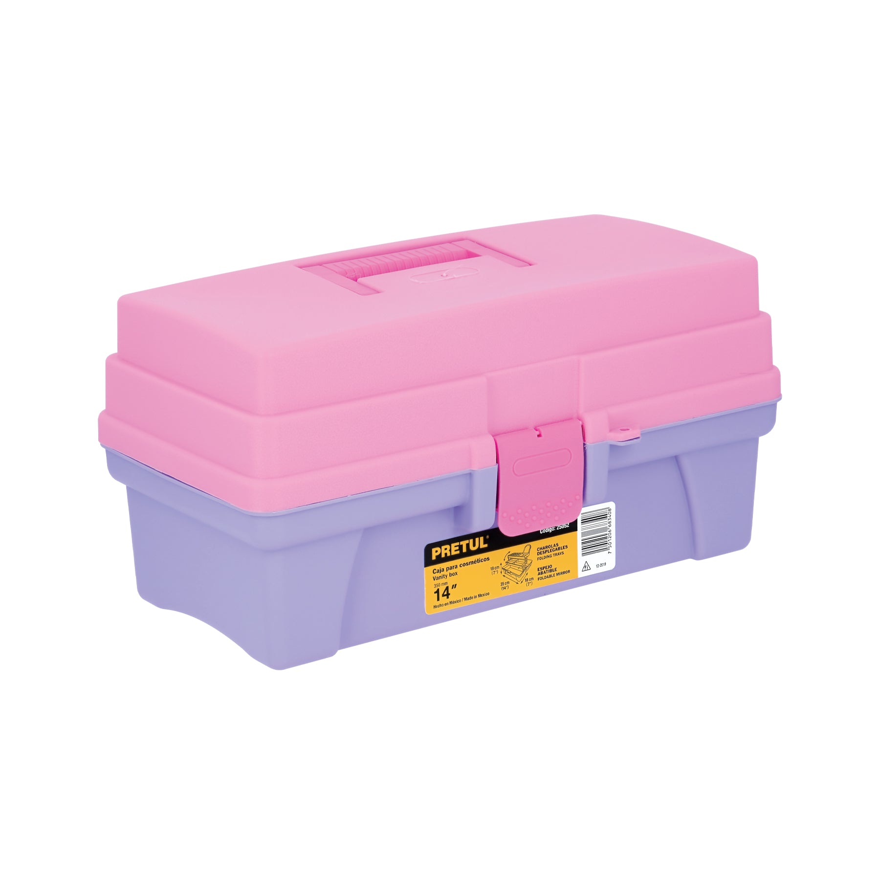 Caja cosmetiquera 14", rosa/morado, Pretul