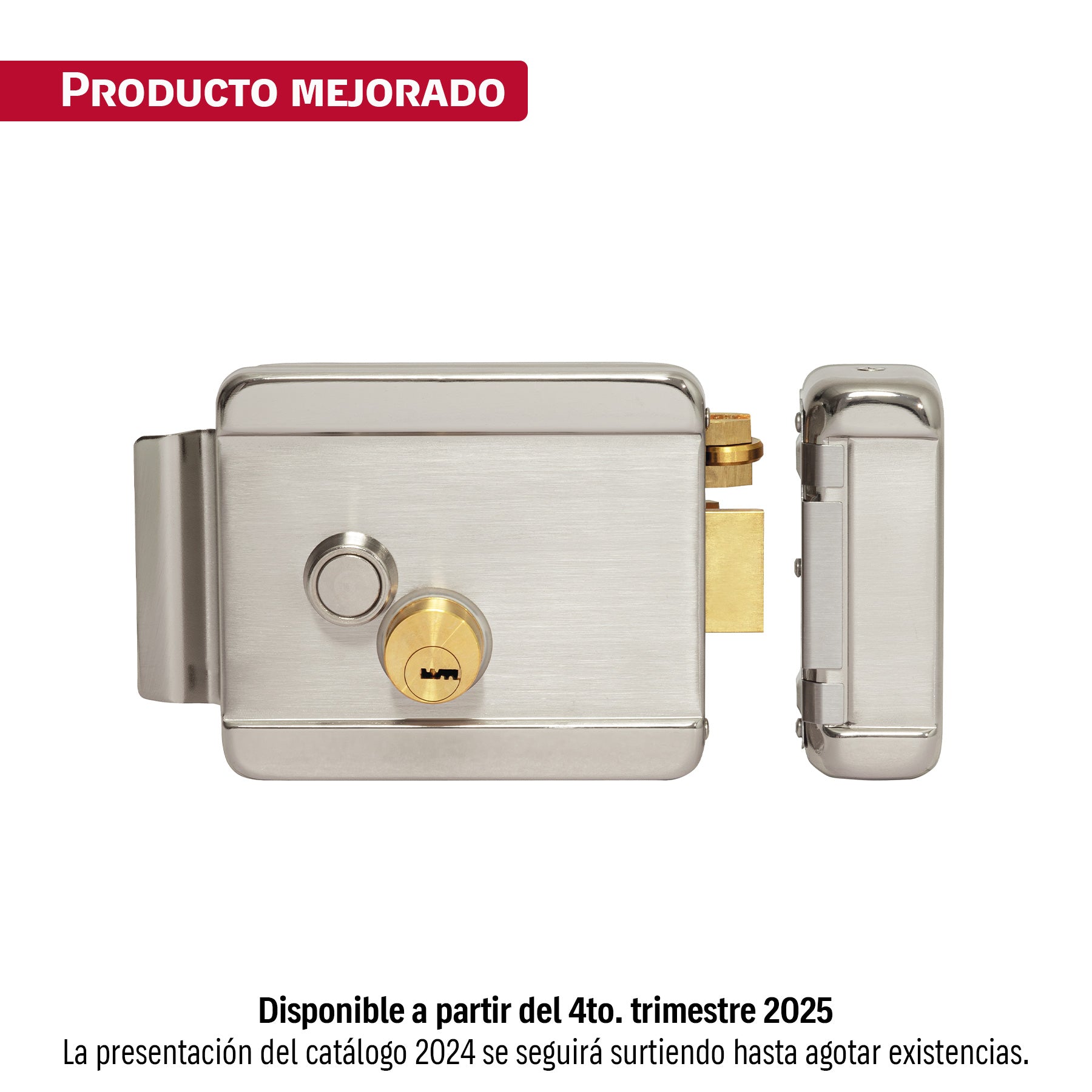 Cerradura electromecánica con botón, derecha, Hermex, CEM-32D, 47979