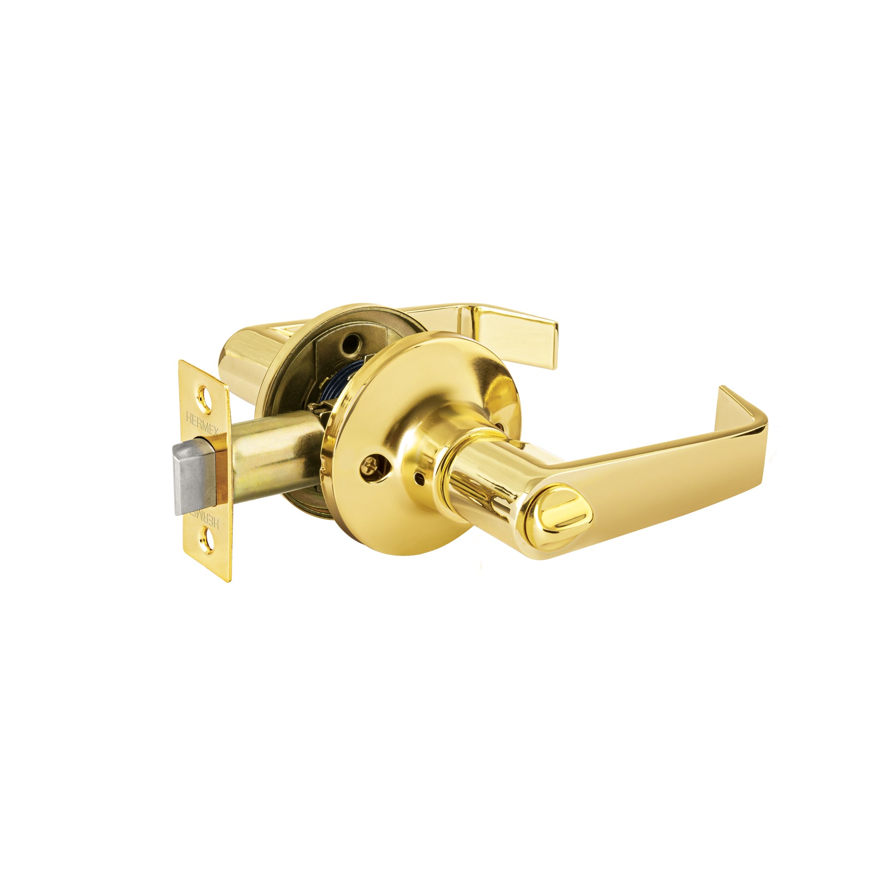 Cerradura manija "Siena" para baño, latón brillante, Hermex, CEMA-11B, 47422