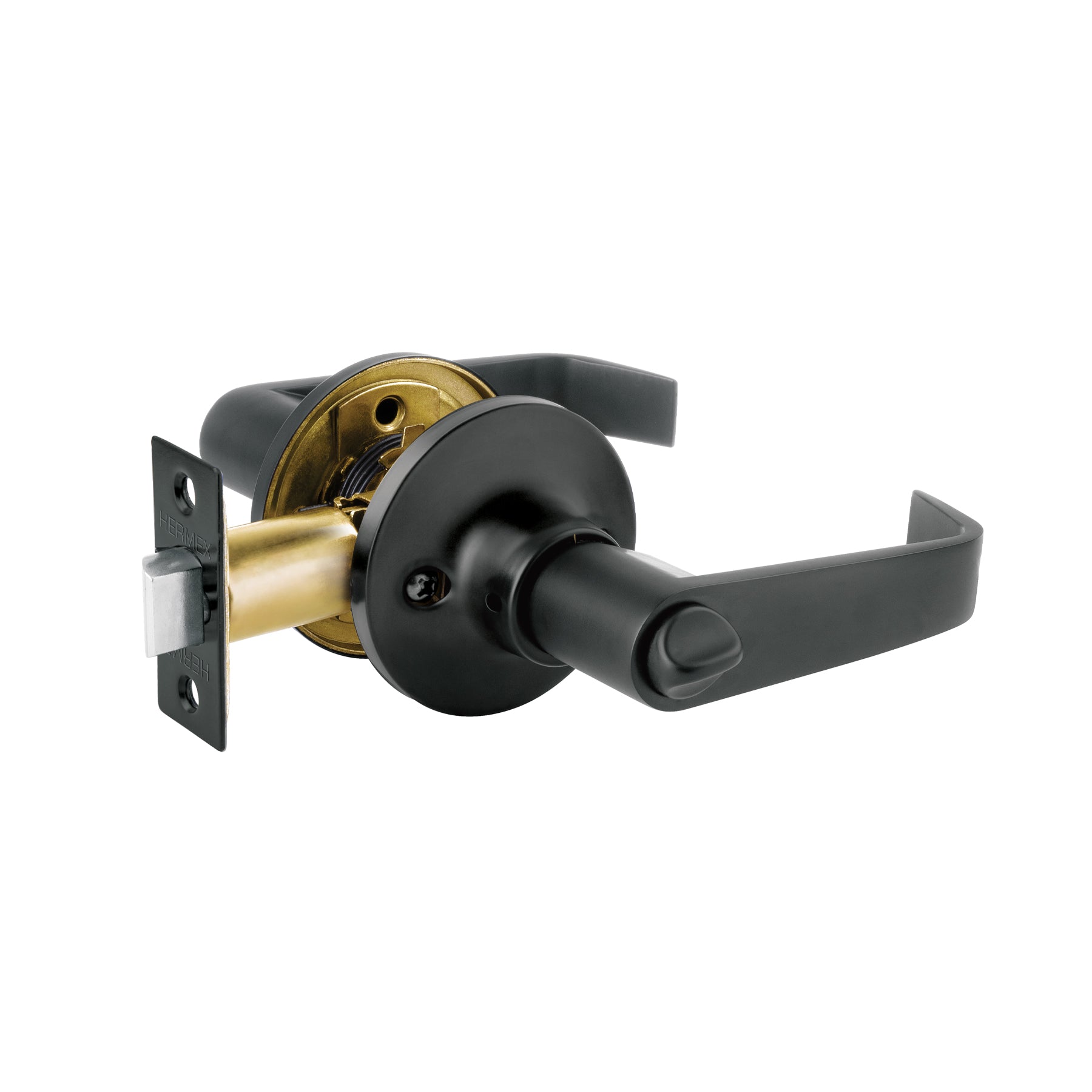 Cerradura manija "Siena" para baño, negro mate, Hermex