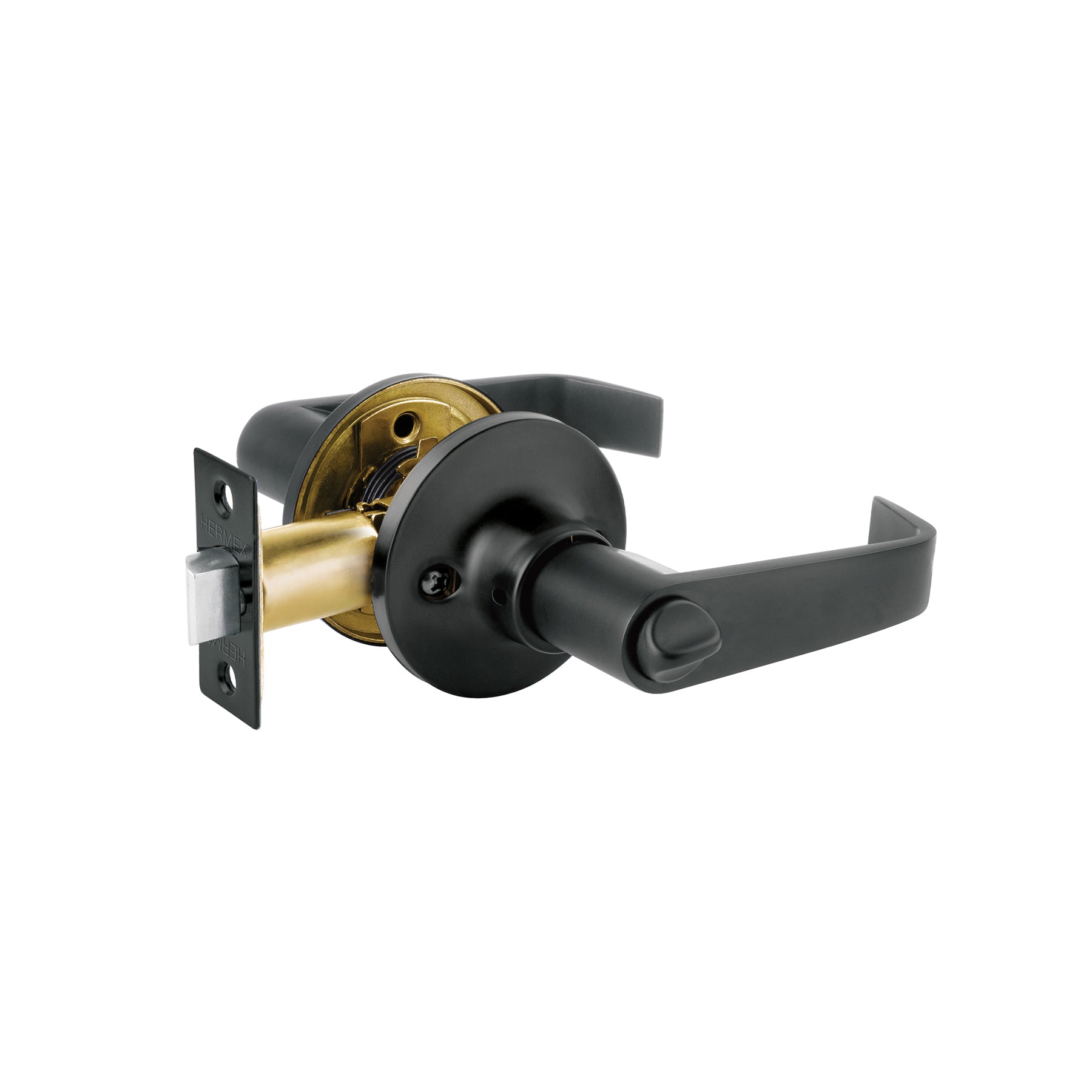 Cerradura manija "Siena" para recámara, negro mate, Hermex