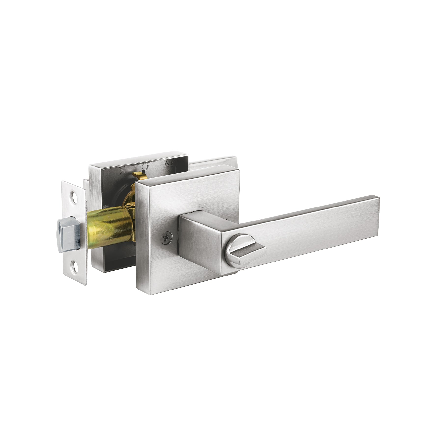 Cerradura manija "Módena" para baño, cromo mate, Hermex