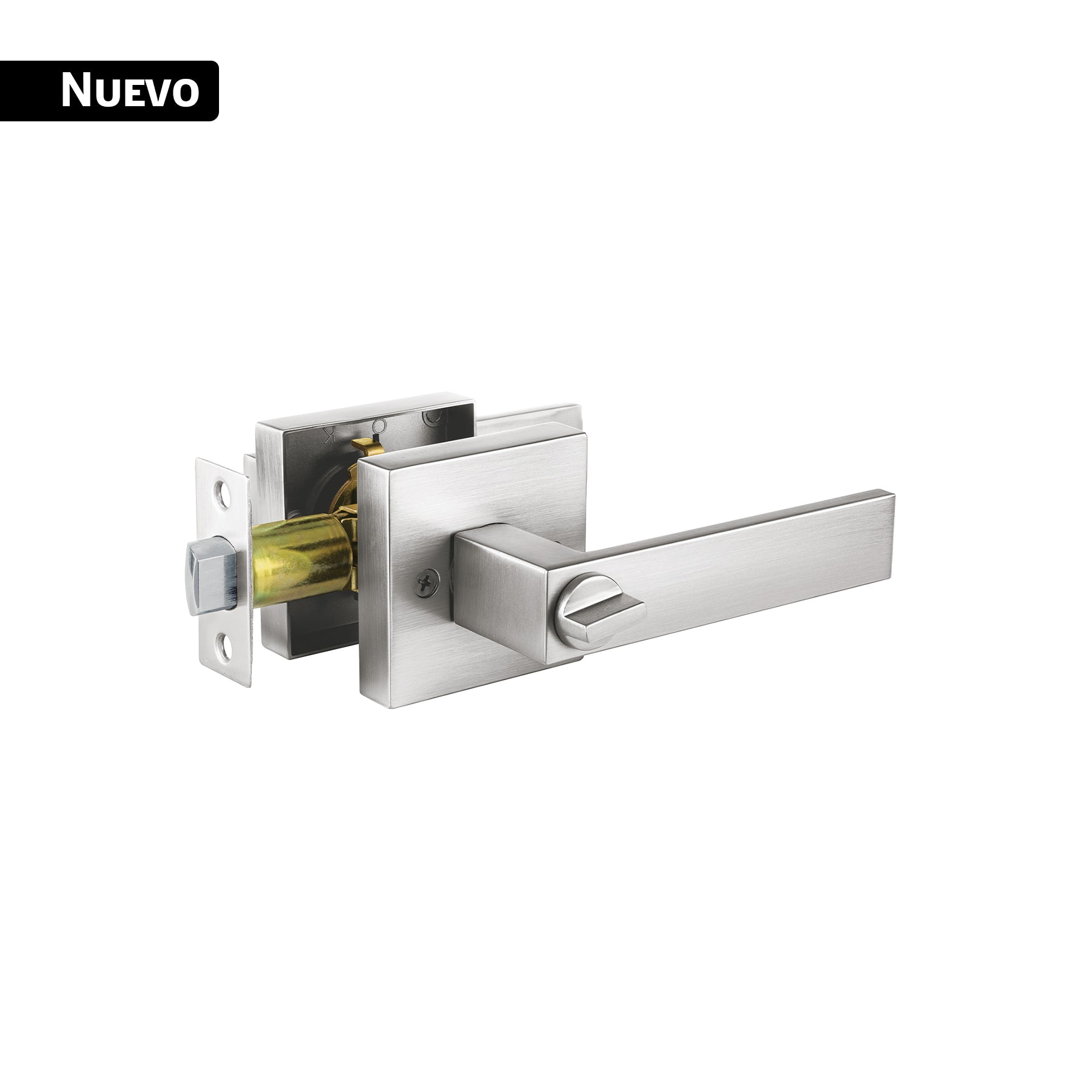 Cerradura manija "Módena" para baño, cromo mate, Hermex, CEMA-23B, 45334