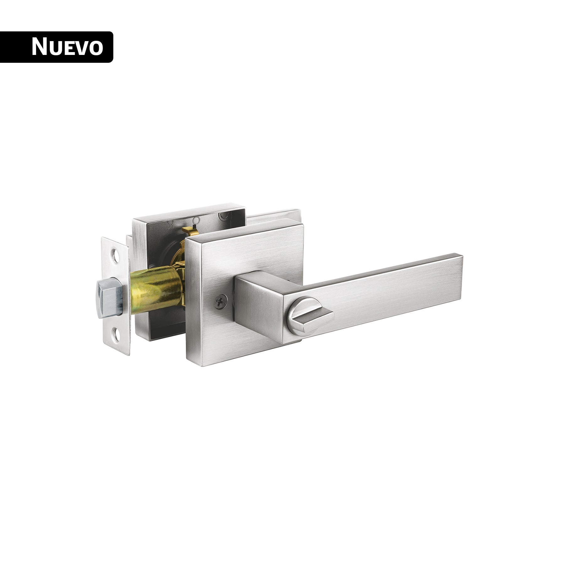 Cerradura manija "Módena" para recámara, cromo mate, Hermex, CEMA-23R, 45333