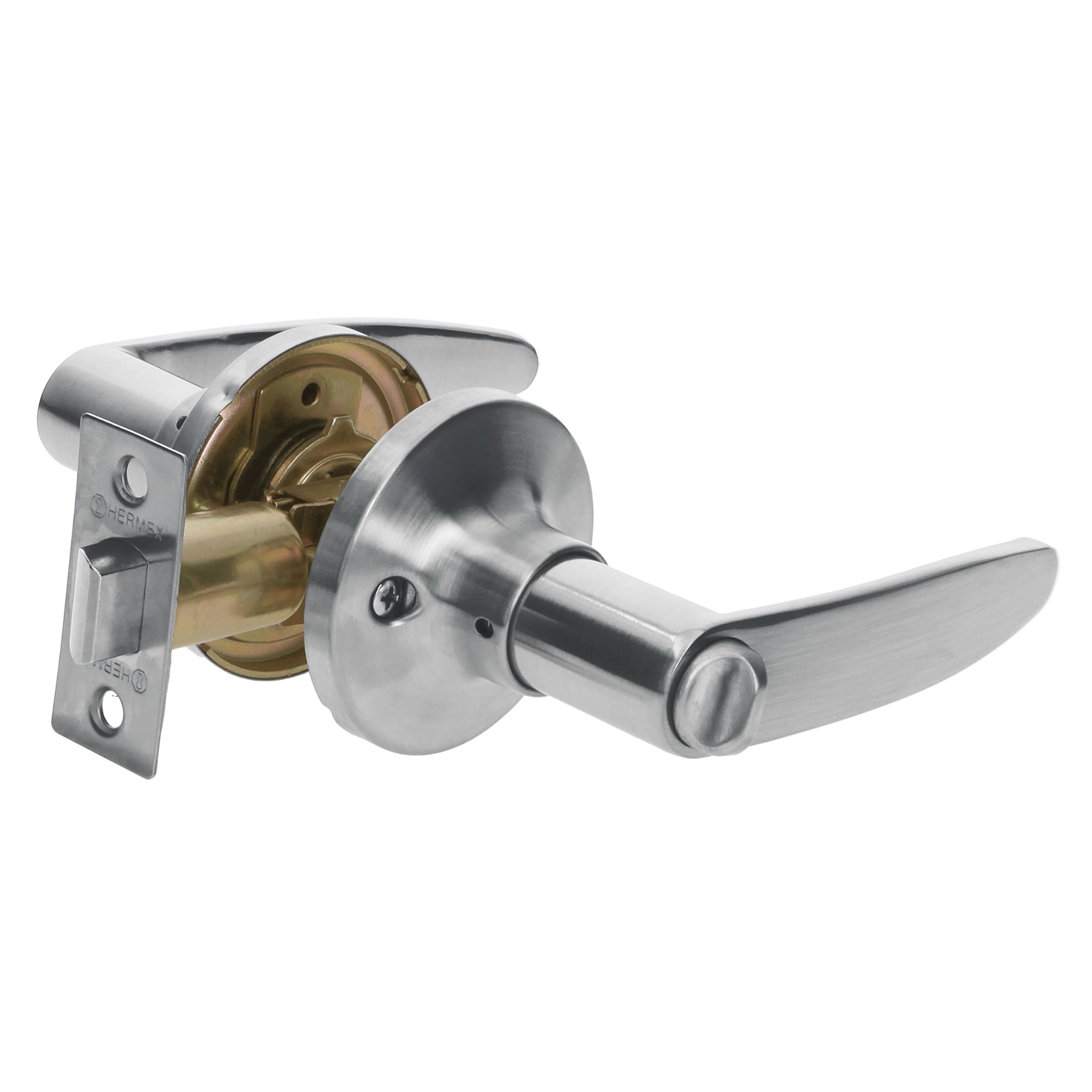 Cerradura manija "Turín" para baño cromo mate, cil latón