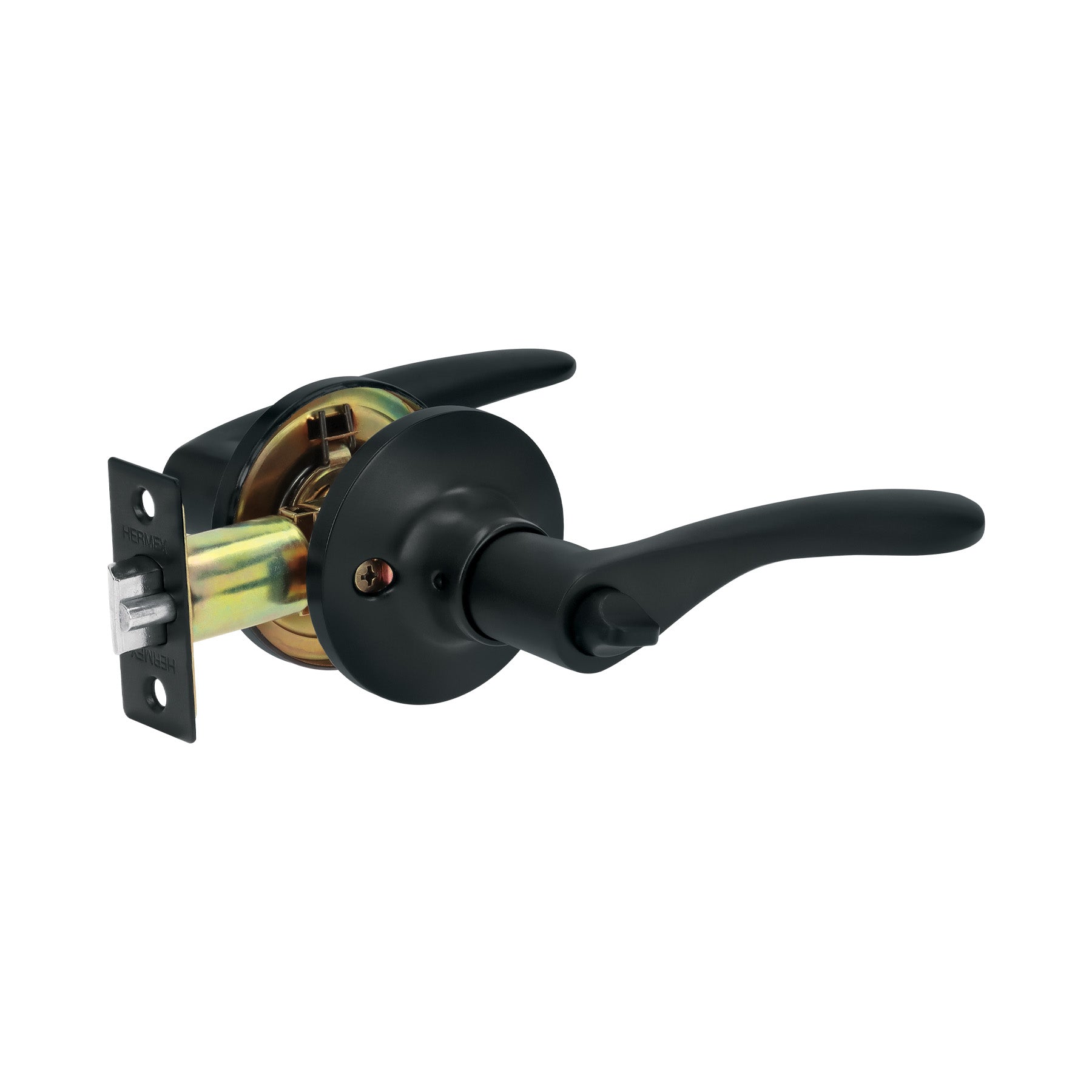 Cerradura manija "Milán" para recámara, negro, cil latón, BASIC