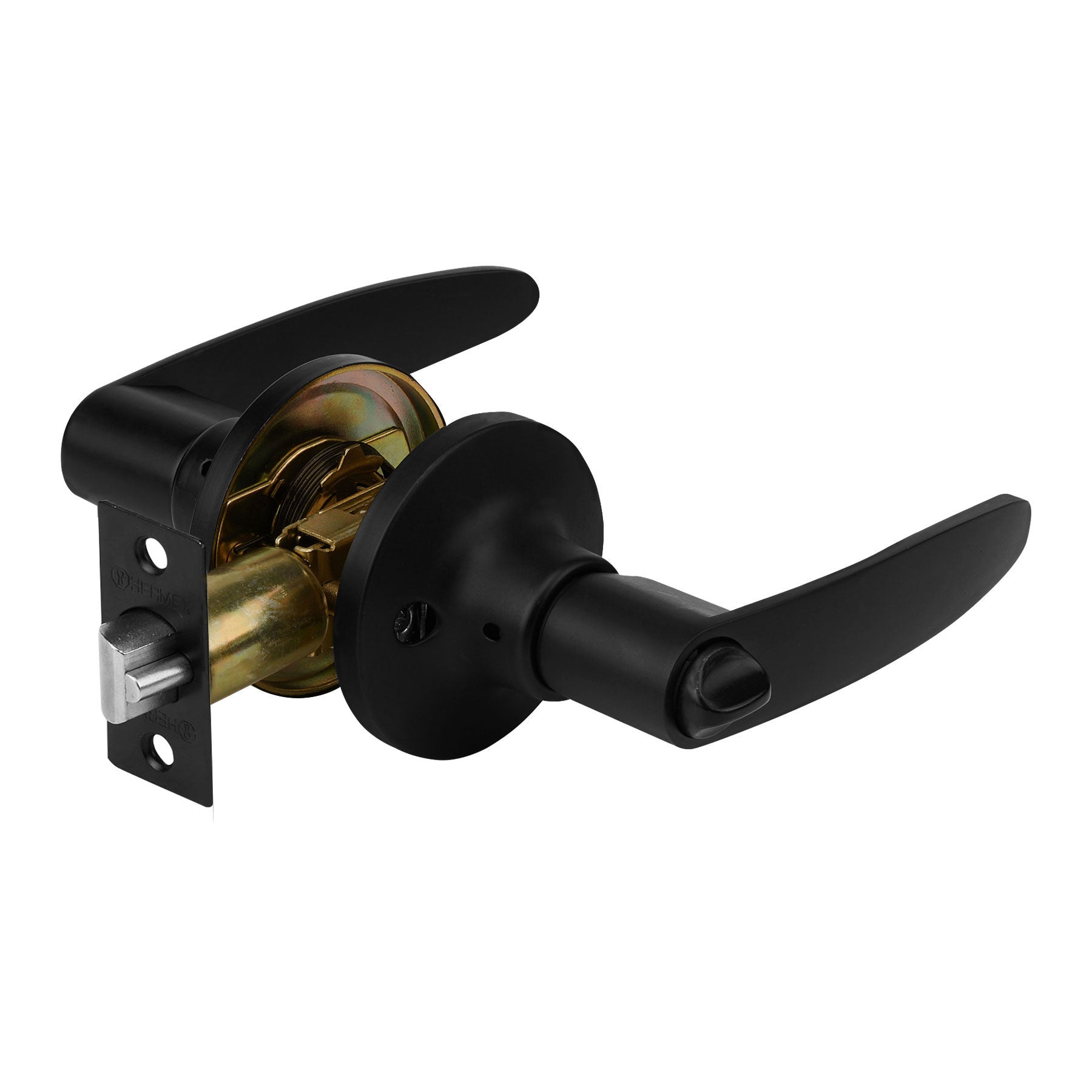 Cerradura manija "Turín" para recámara, negro, cilindro latón
