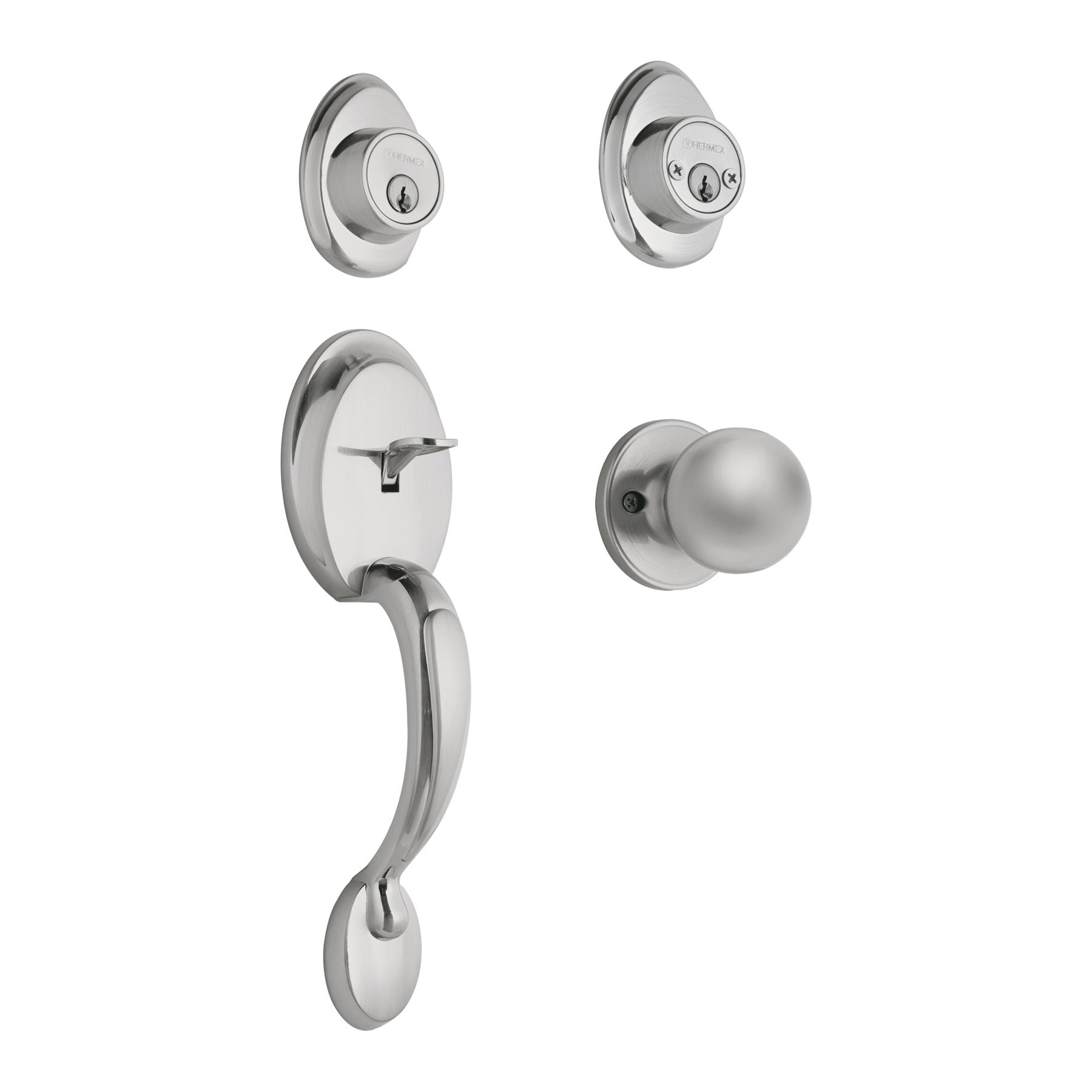 Jaladera y perilla, Berna llave-llave, cromo mate, BASIC
