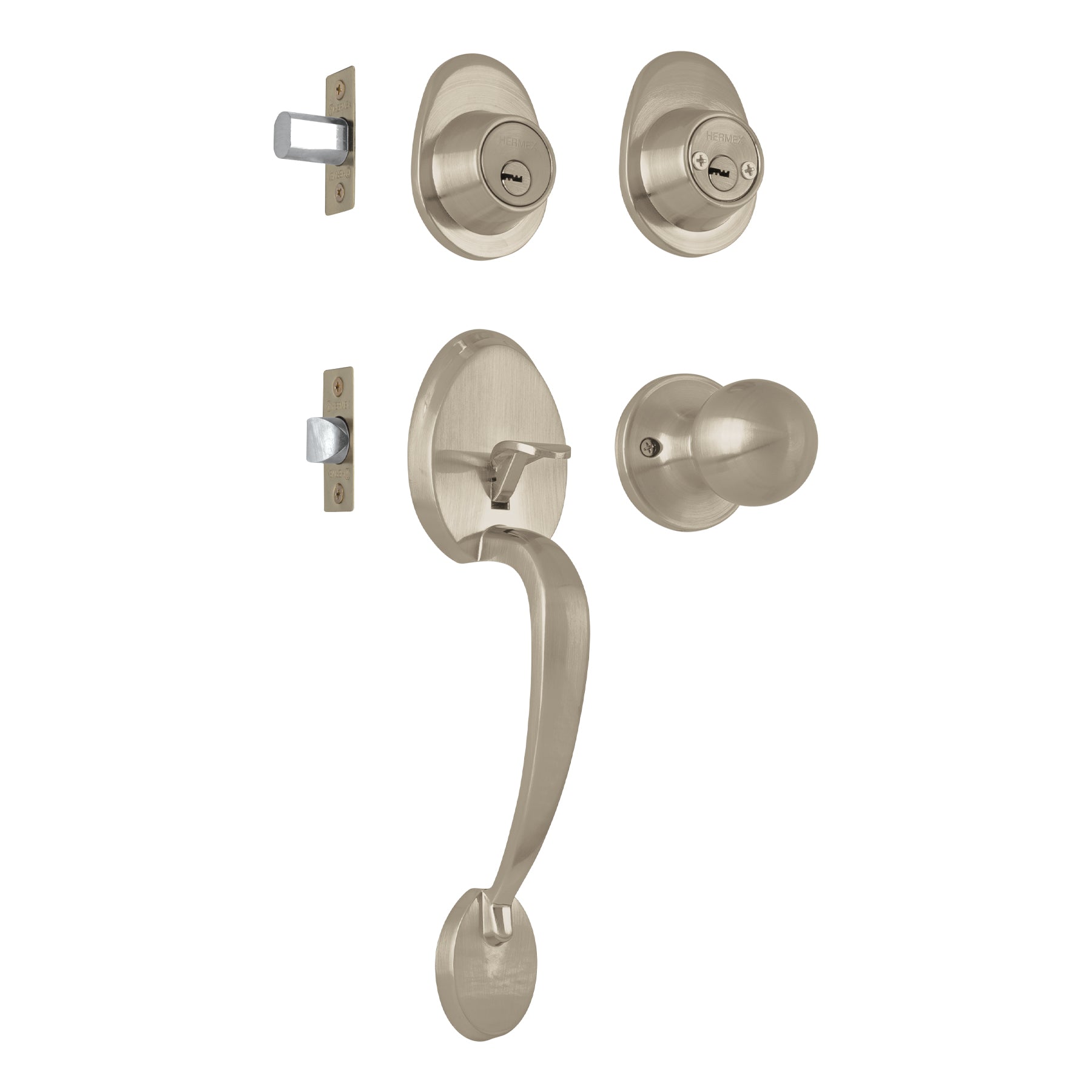 Jaladera/perilla, Lugo llave-llave, Níquel Satín, Hermex, CEP-42PJ, 44042