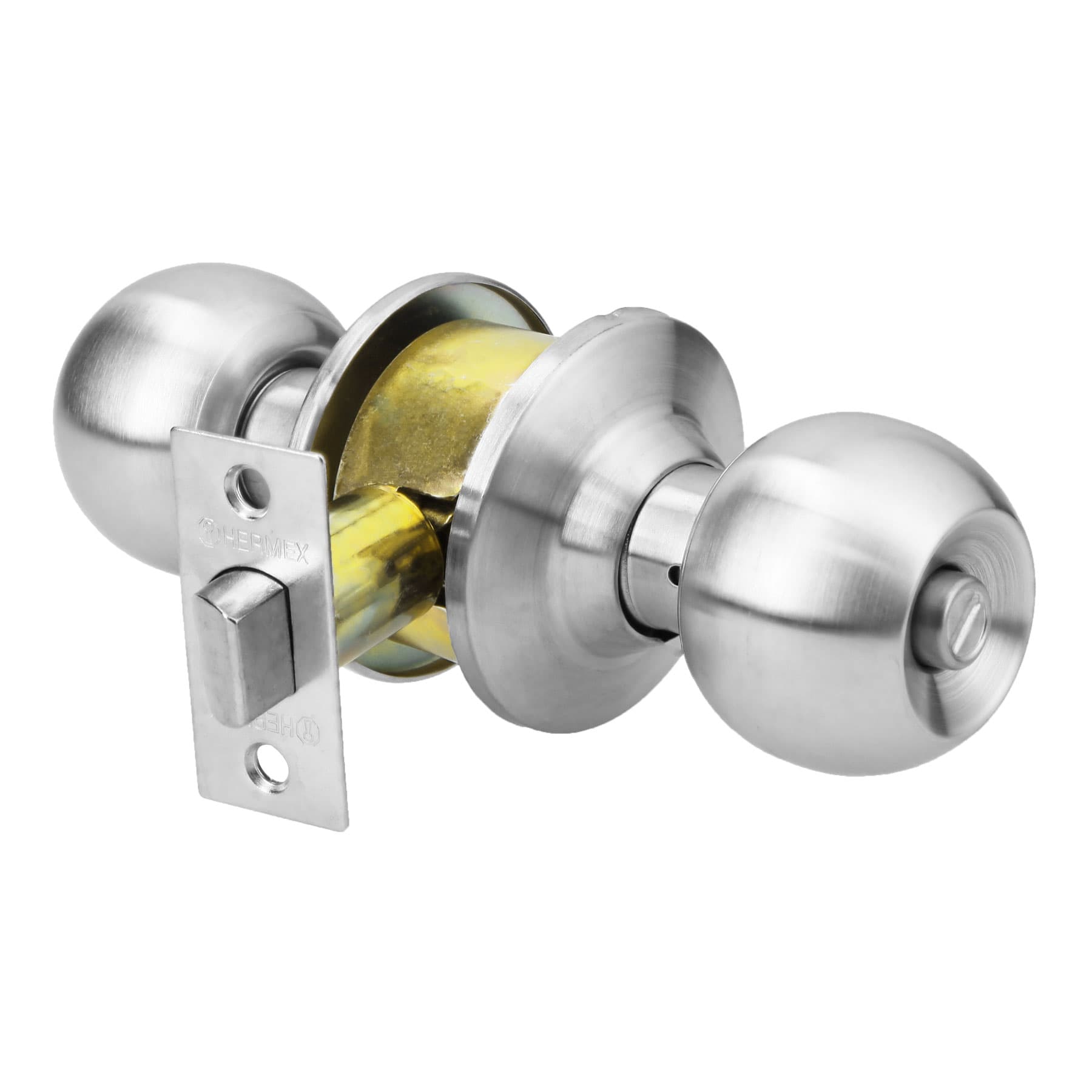 Cerradura tipo esfera para baño, cromo mate, Hermex, CEPO-31B, 43462