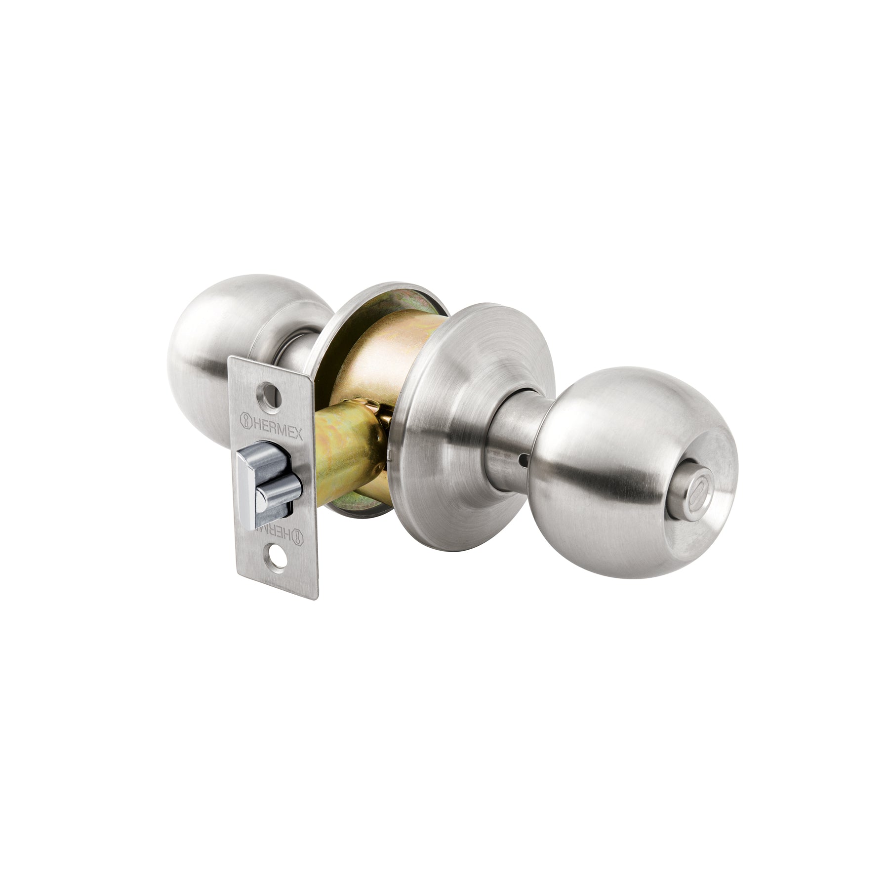 Cerradura tipo esfera para recámara, cromo mate, Hermex, CEPO-31R, 43464