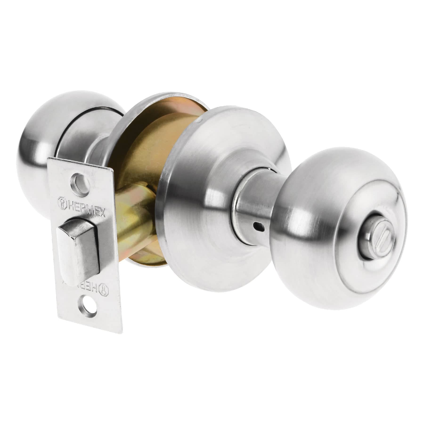 Cerradura tipo oval para baño, cromo mate, Hermex, CEPO-32B, 43450