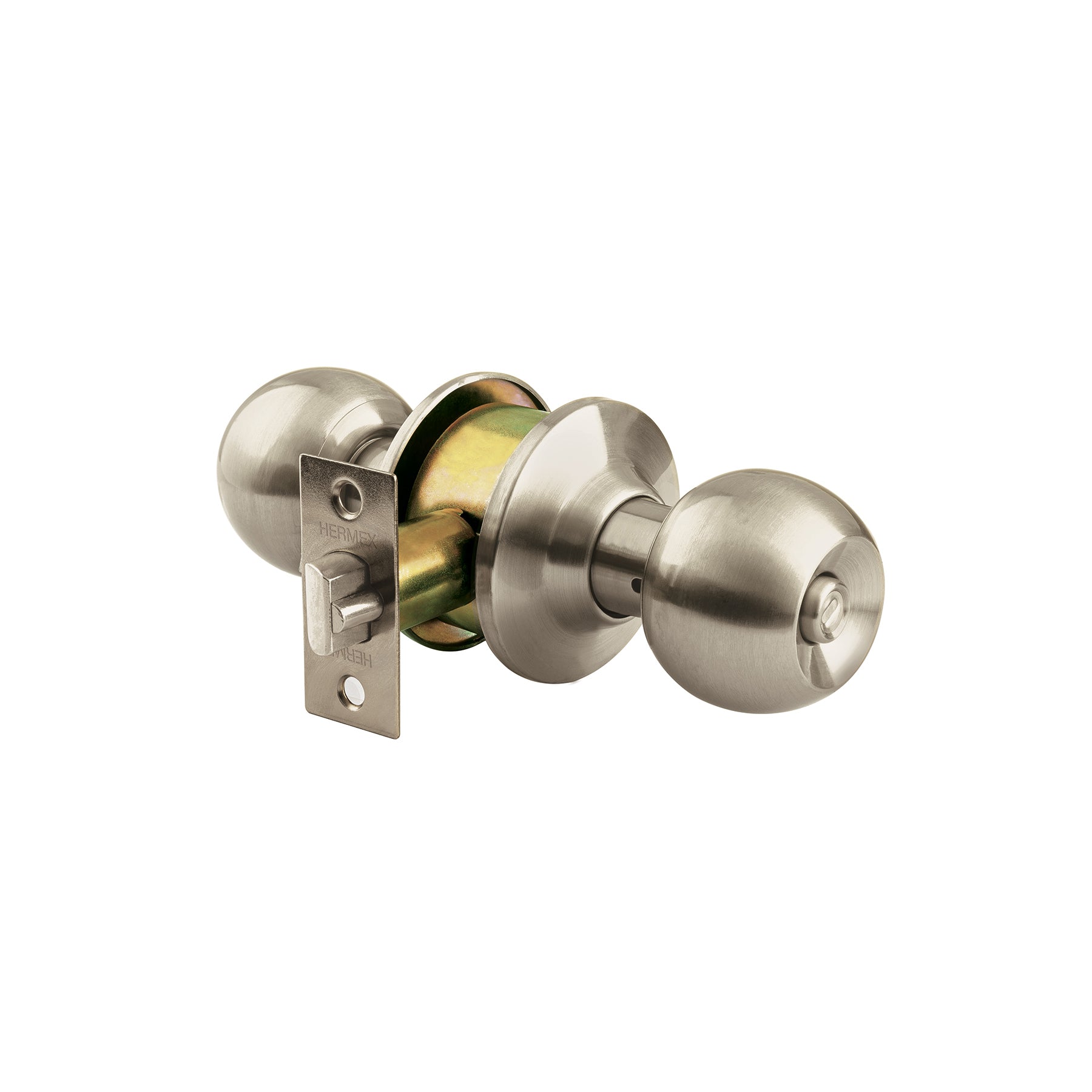 Cerradura tipo esfera para entrada, níquel satín, Hermex