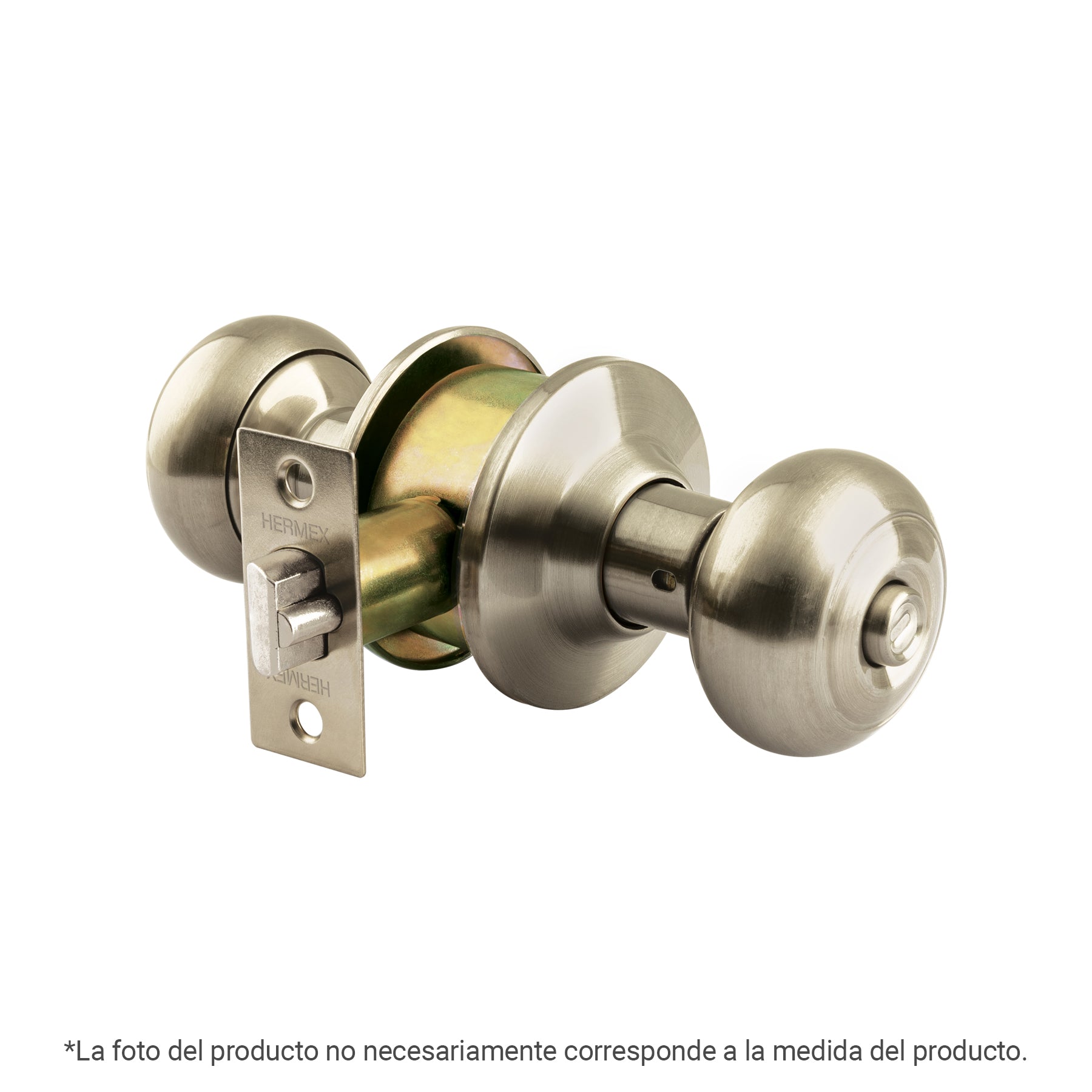 Cerradura tipo oval para entrada, níquel satín, Hermex