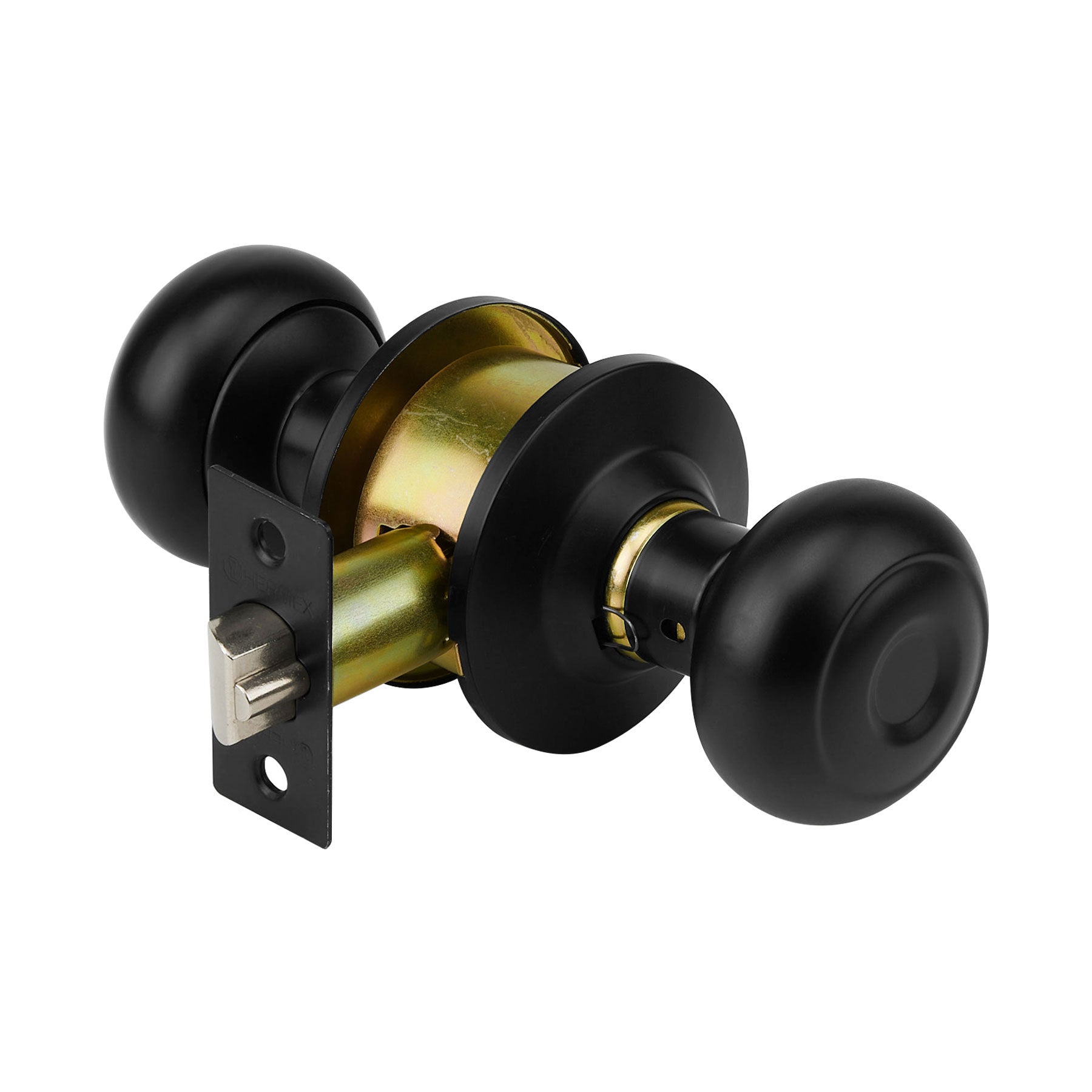 Cerradura pomo, negro, oval, entrada, Hermex, CEPO-62E, 47912